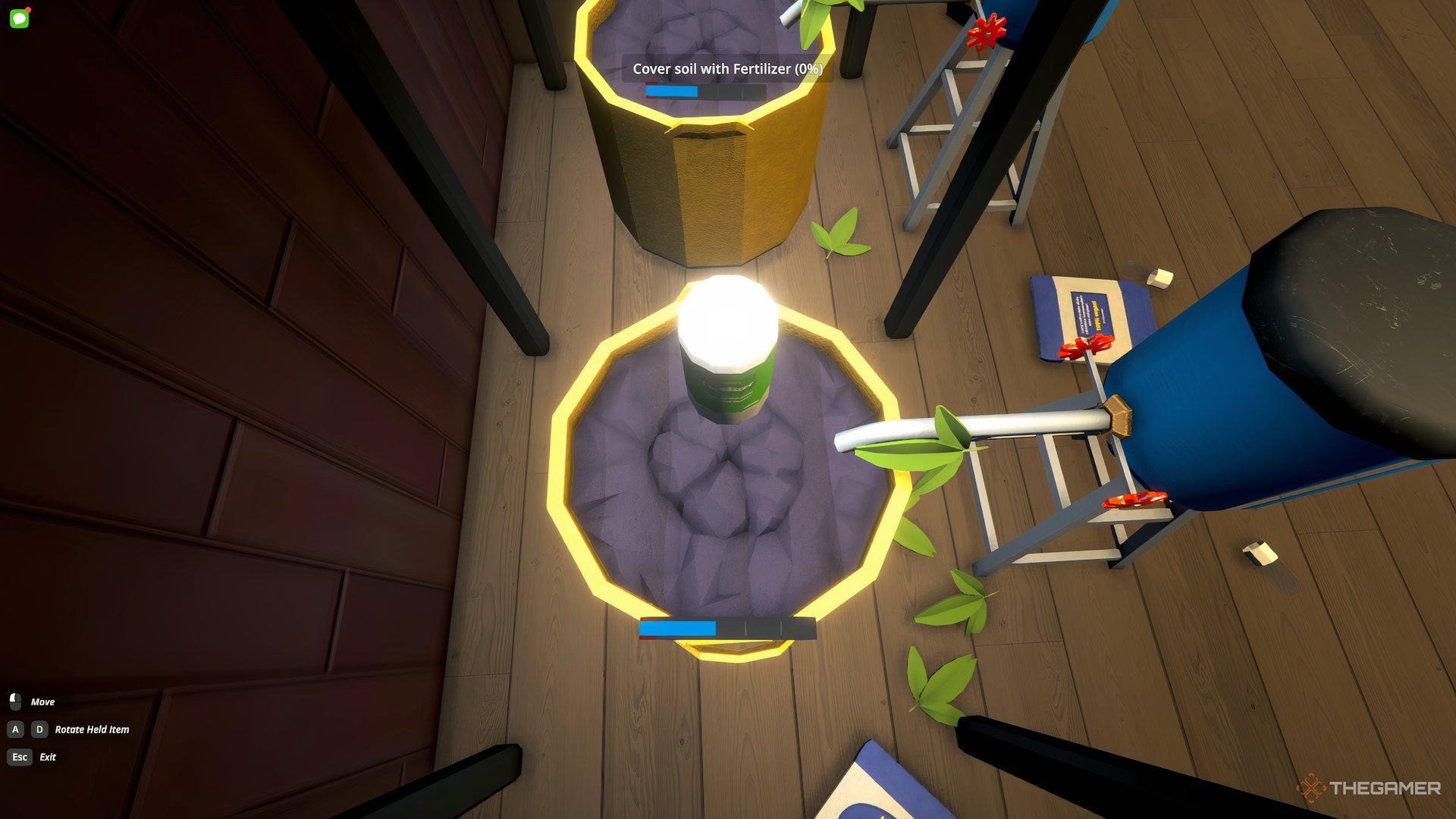 A Fertilizer bottle is above a plant pot in Schedule 1.