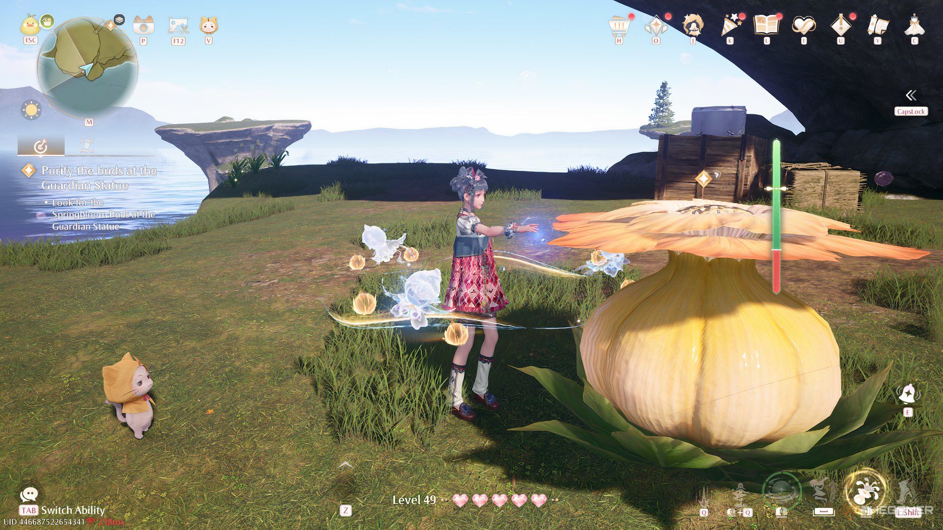 Nikki is awakening a Springbloom in Infinity Nikki.