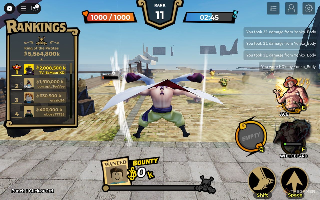Whitebeard using Sea Quake in One Piece Grand Arena.