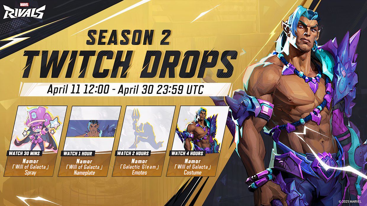 Season 2 twitch drops for Marvel Rivals