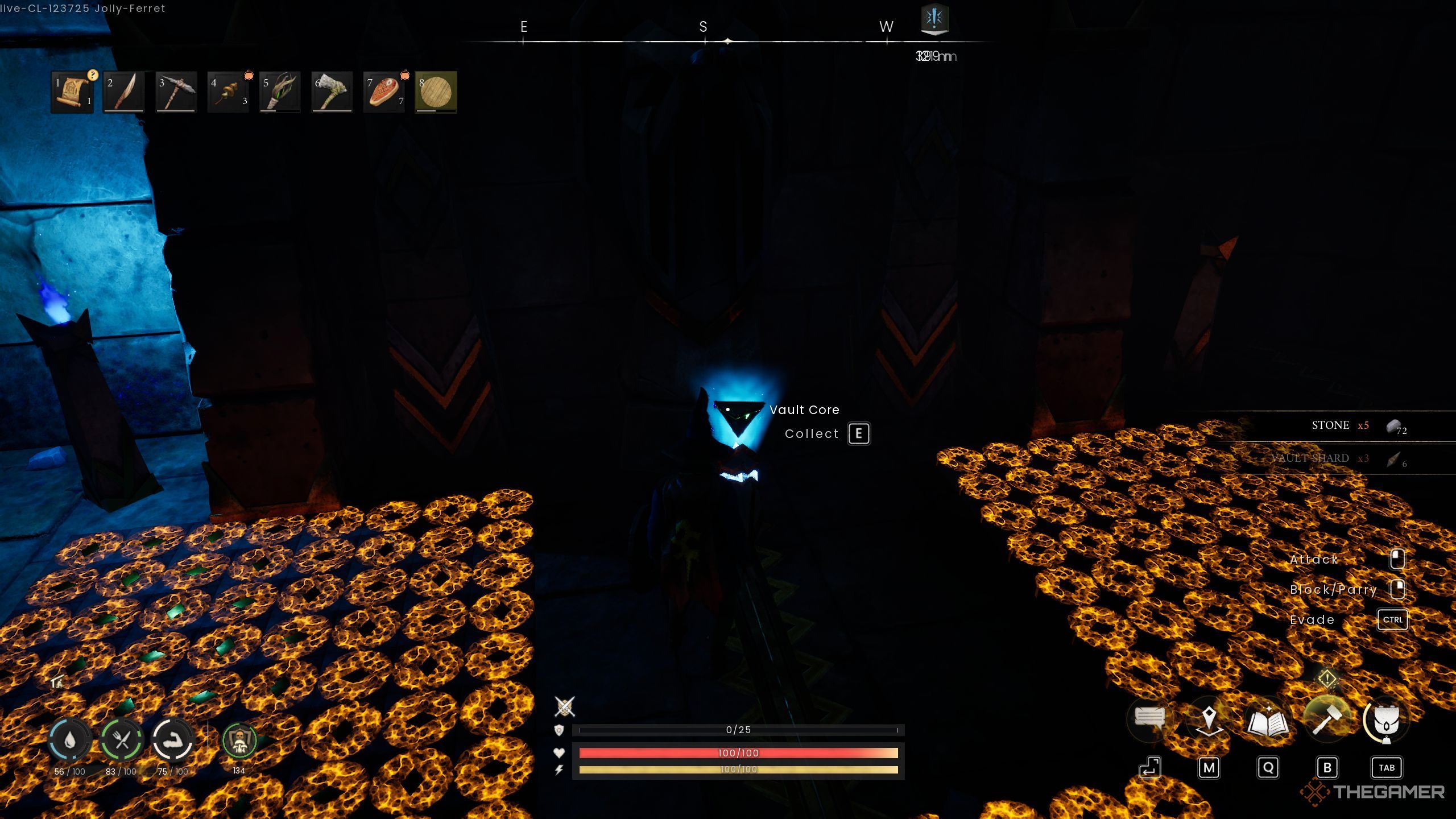 Player standing in front of the second Vault Core in Runescape: Dragonwilds.