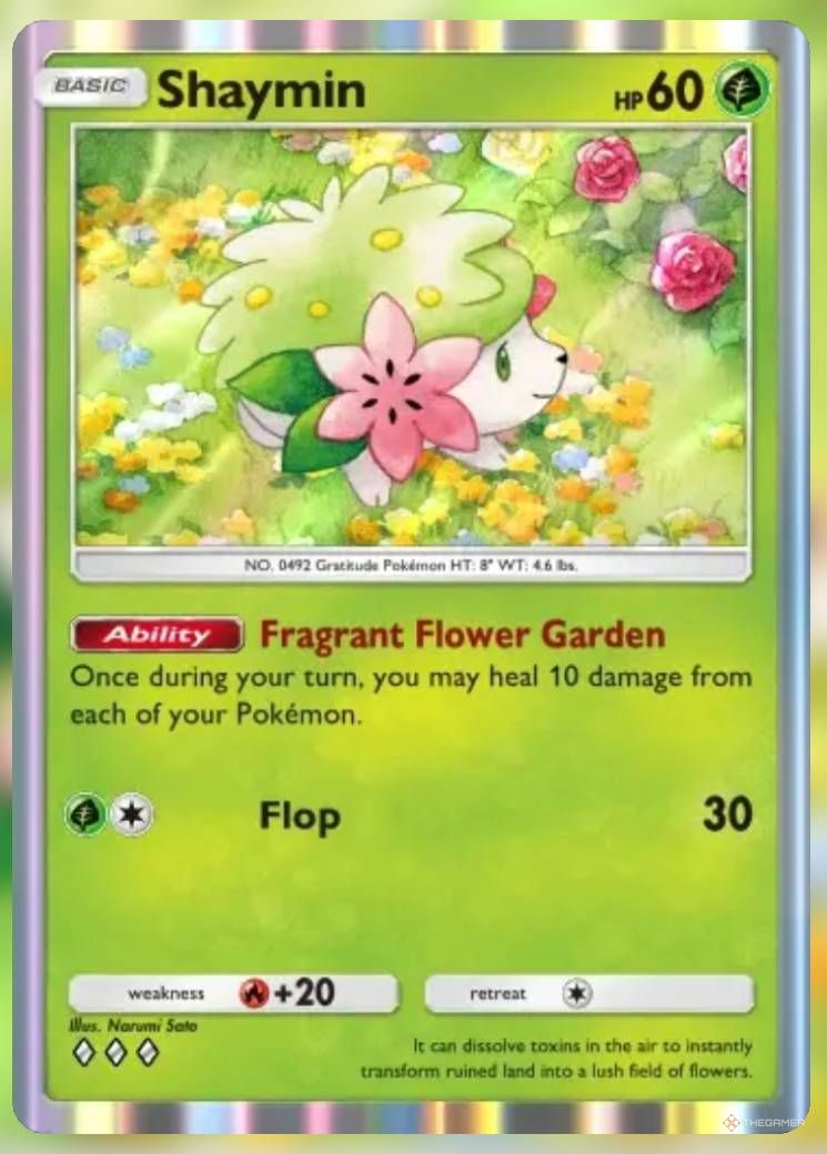 The Shaymin card, from Space-Time Smackdown.