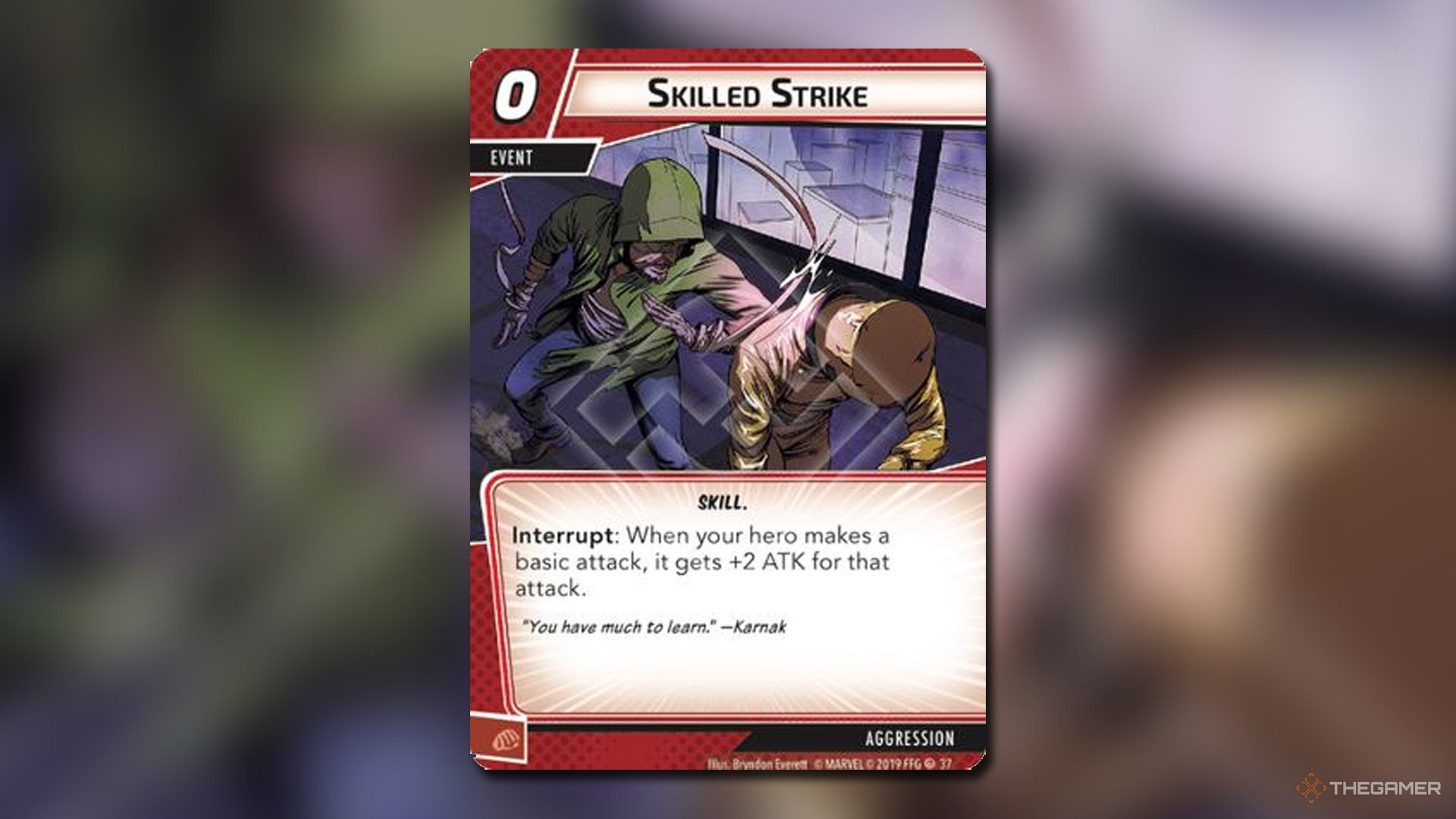 Skilled Strike card from Marvel Champions.