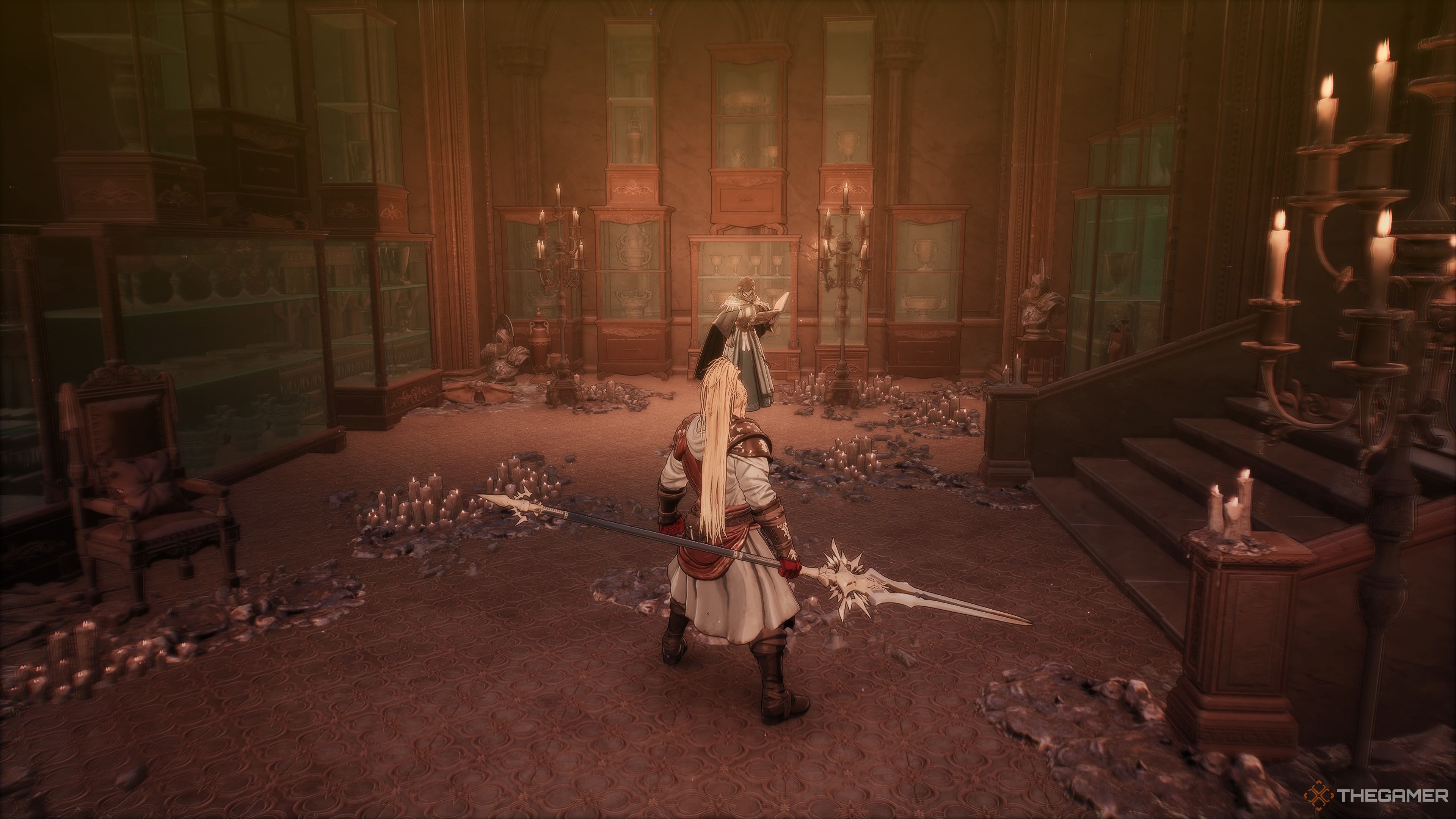 Speaking to Daphrona in the Master Of Chaos mission of The First Berserker Khazan.