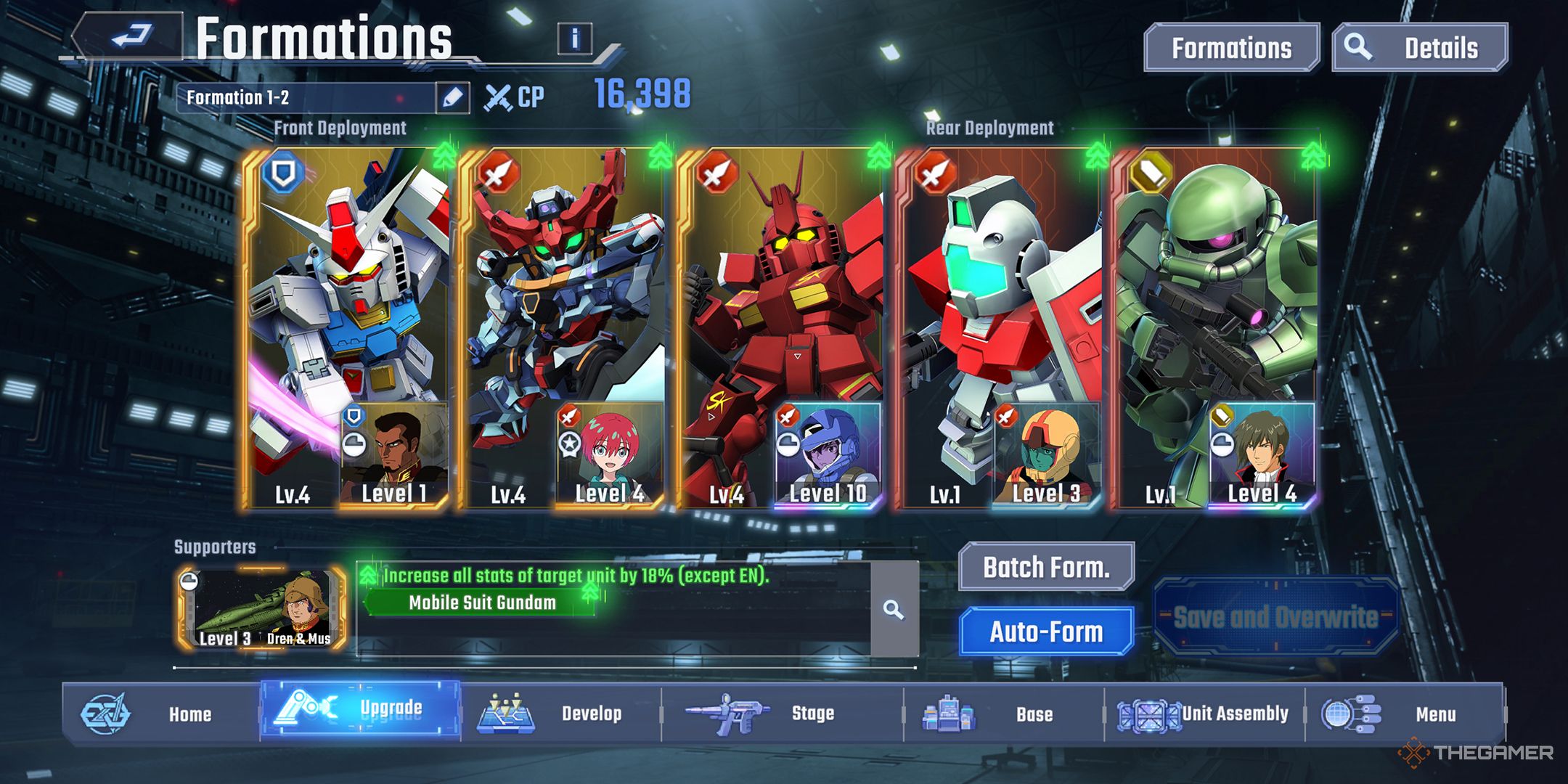 A Squad Formation of Mobile Suit Gundam Units in SD Gundam G Generation Eternal.
