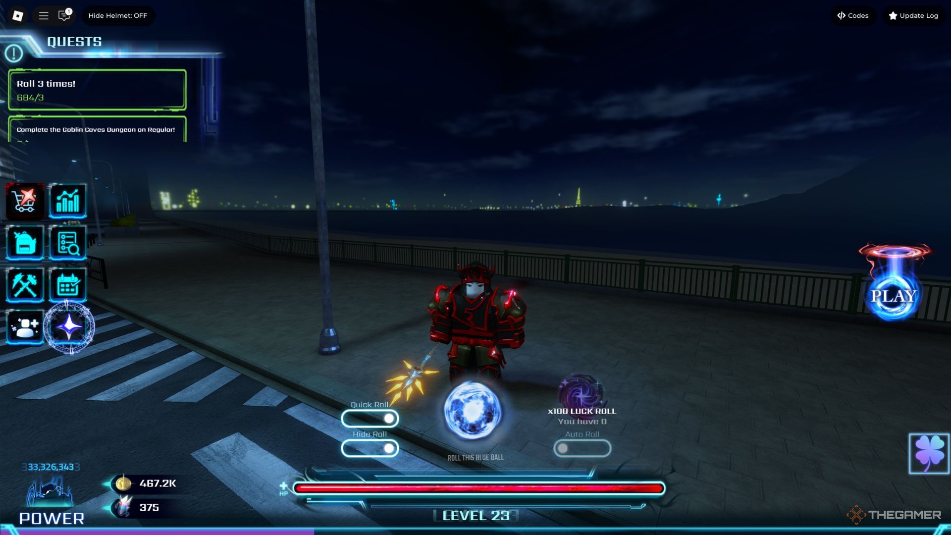 The player character holding a Staff with his right hand in the main lobby in Hunters.