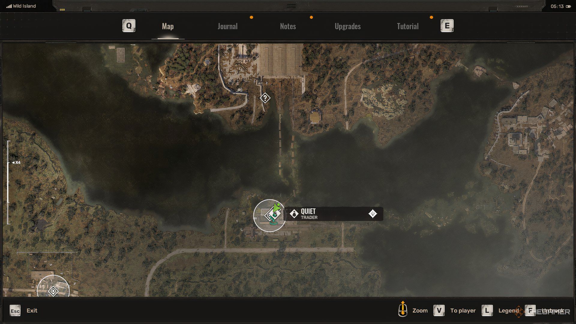 Map location of the trader in Wild Island in Stalker 2.