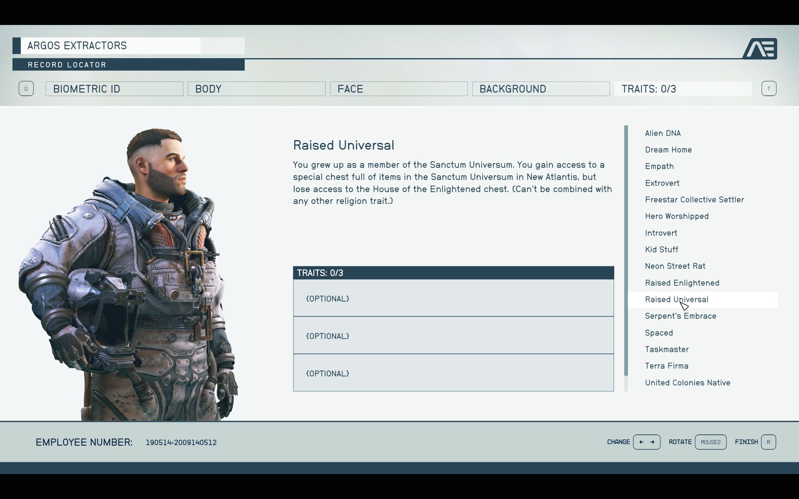 Starfield: Character Creation Choosing Religion