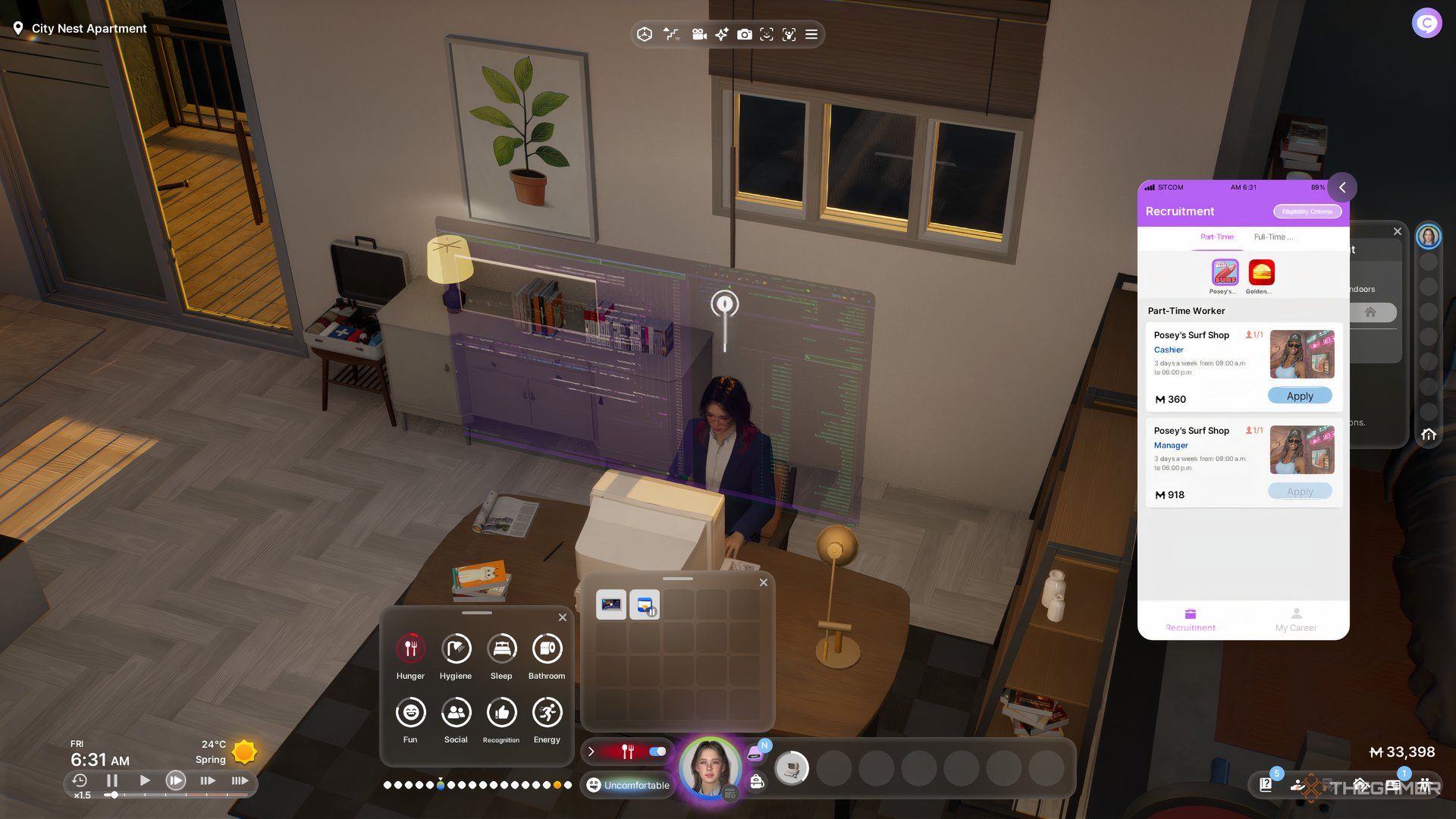 The Career Section is shown in InZoi.