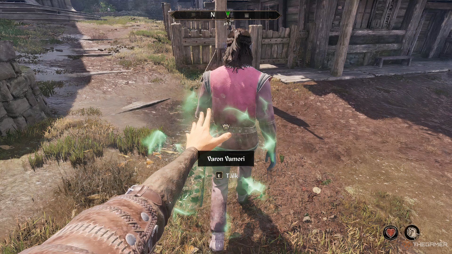 Casting a beguile spell at Varon Vamori in The Elder Scrolls IV Oblivion Remastered.