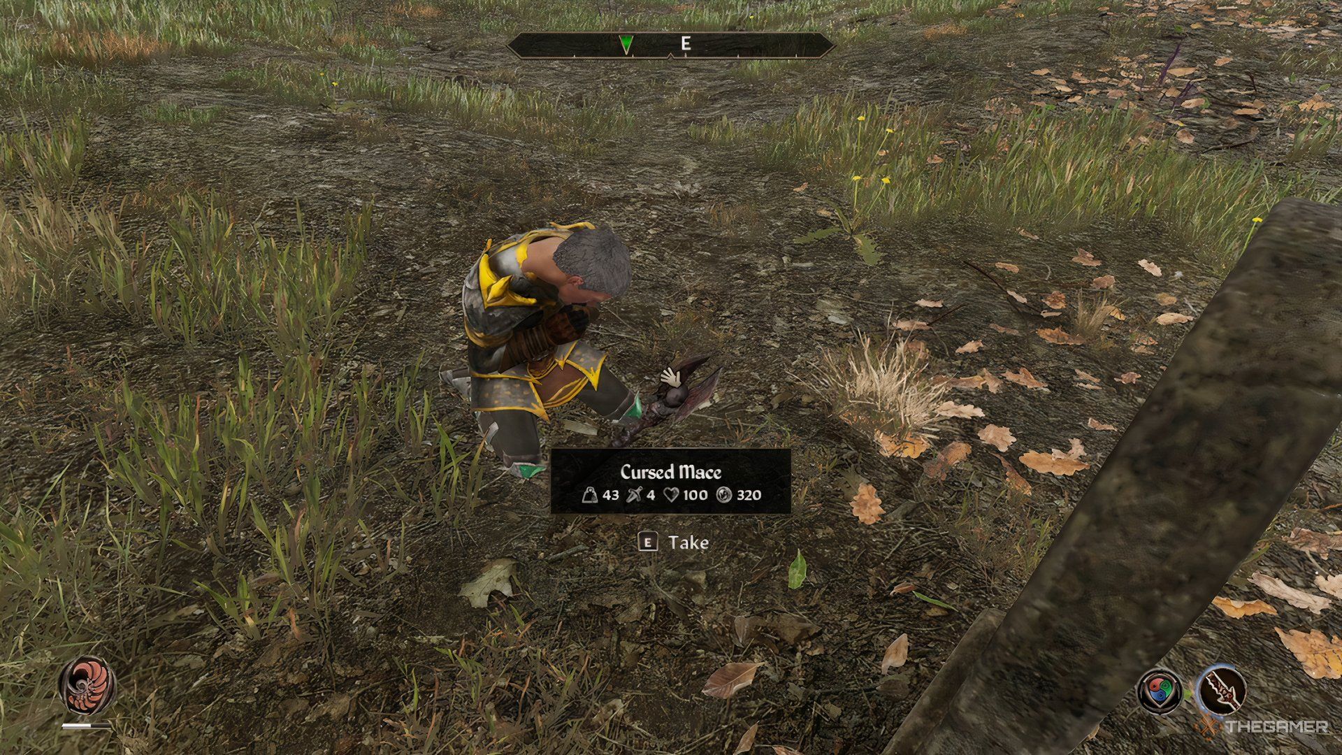 Placing the cursed mace next to Melus Petilius in The Elder Scrolls IV Oblivion Remastered.