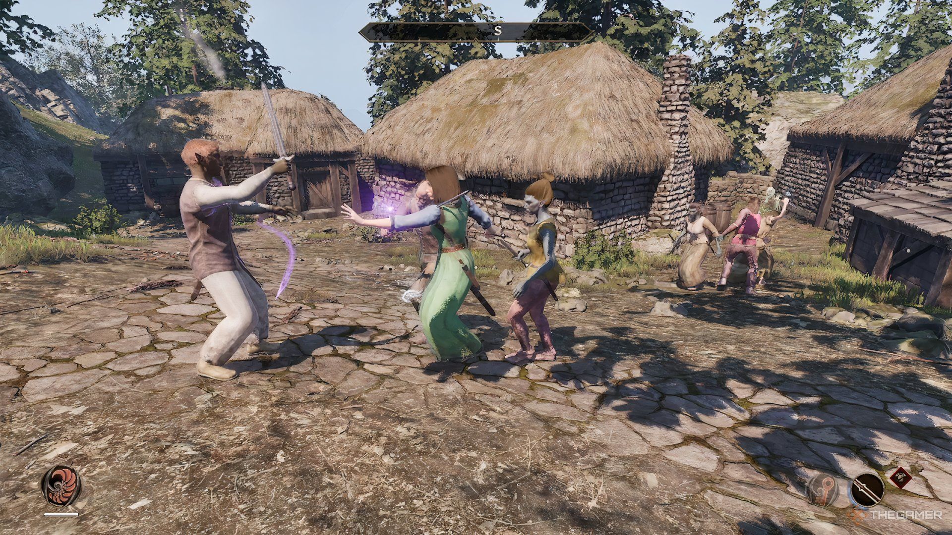 The Ulfgar and Dalvilu families attacking each other in The Elder Scrolls IV Oblivion Remastered.
