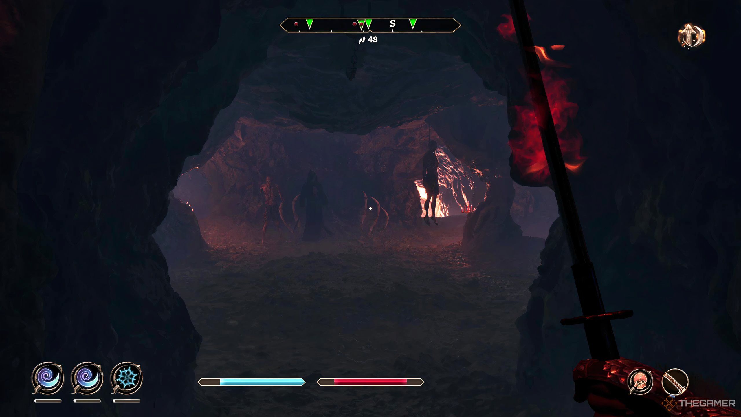 The entrance to the Howling Cave Lower Galleries in Oblivion Remastered.
