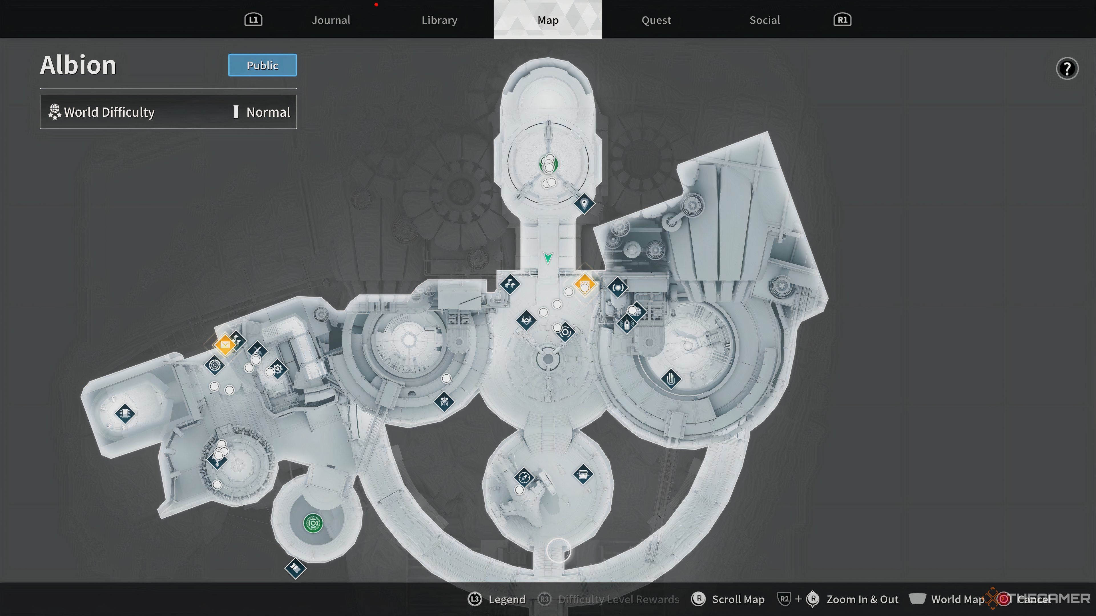 The First Descendant Albion Map Pause Menu.