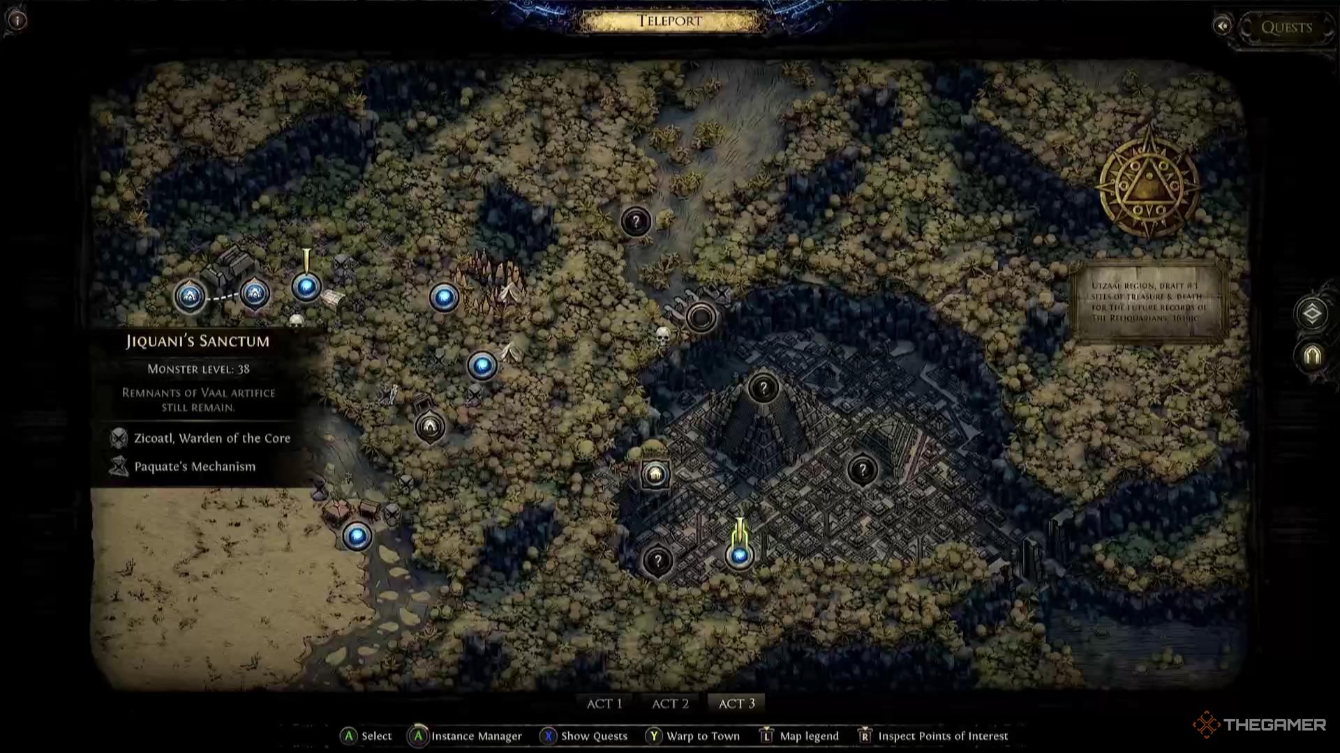 Карта третьего Акта в Path of Exile 2.