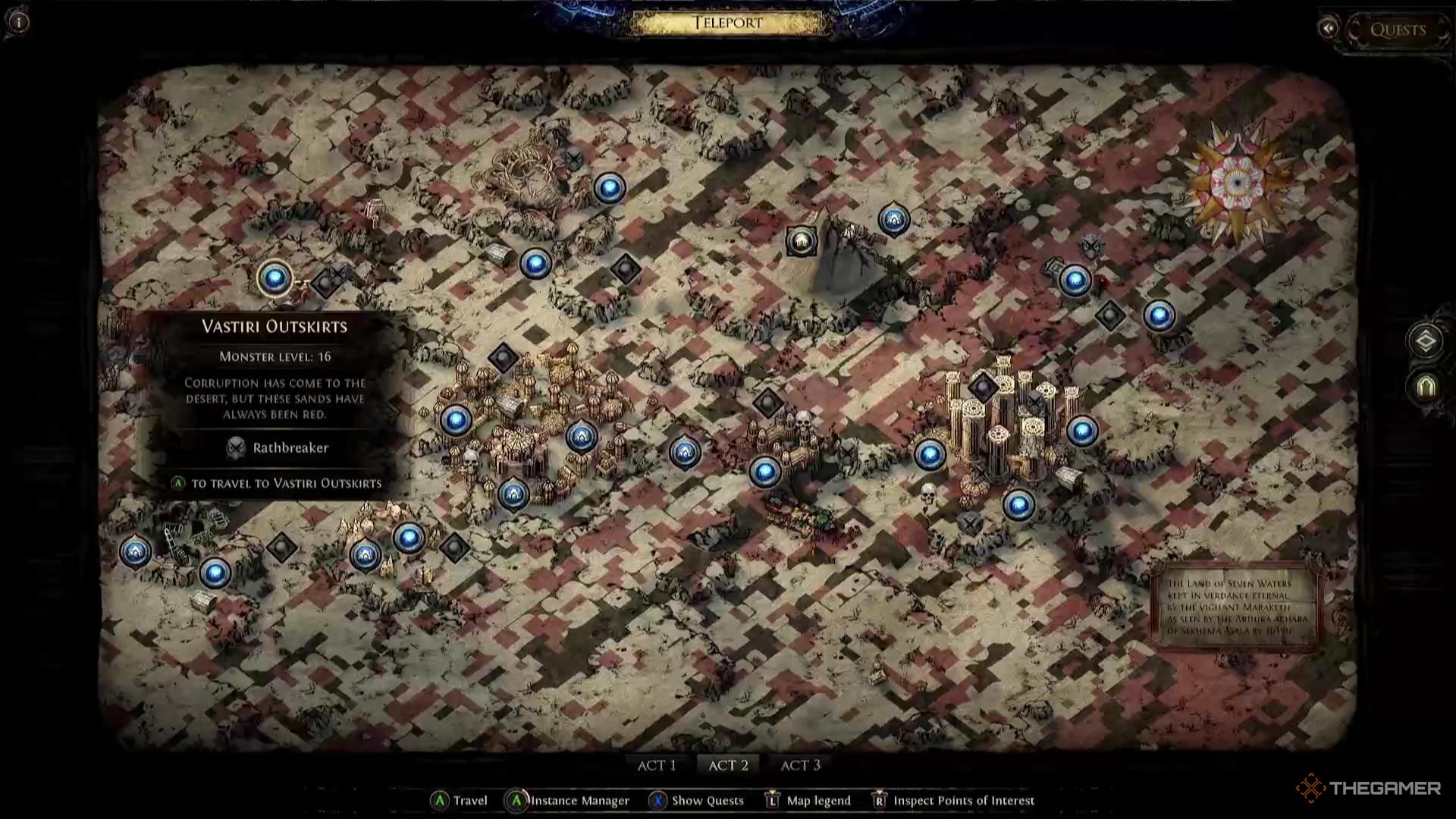 Карта второго Акта в Path of Exile 2.