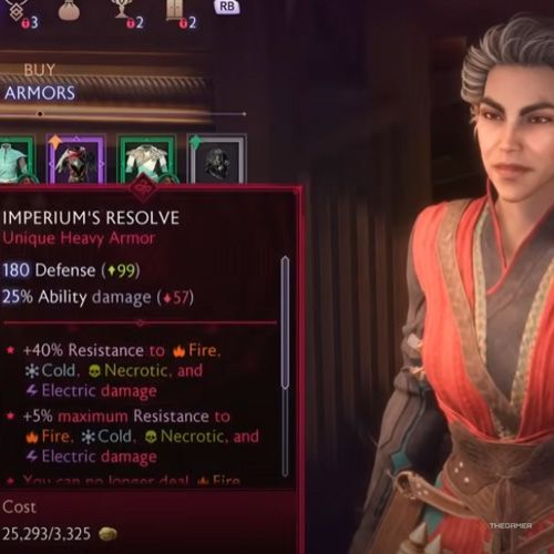 The player buys an unique item from Dock Town's merchant in Dragon Age: Veilguard.