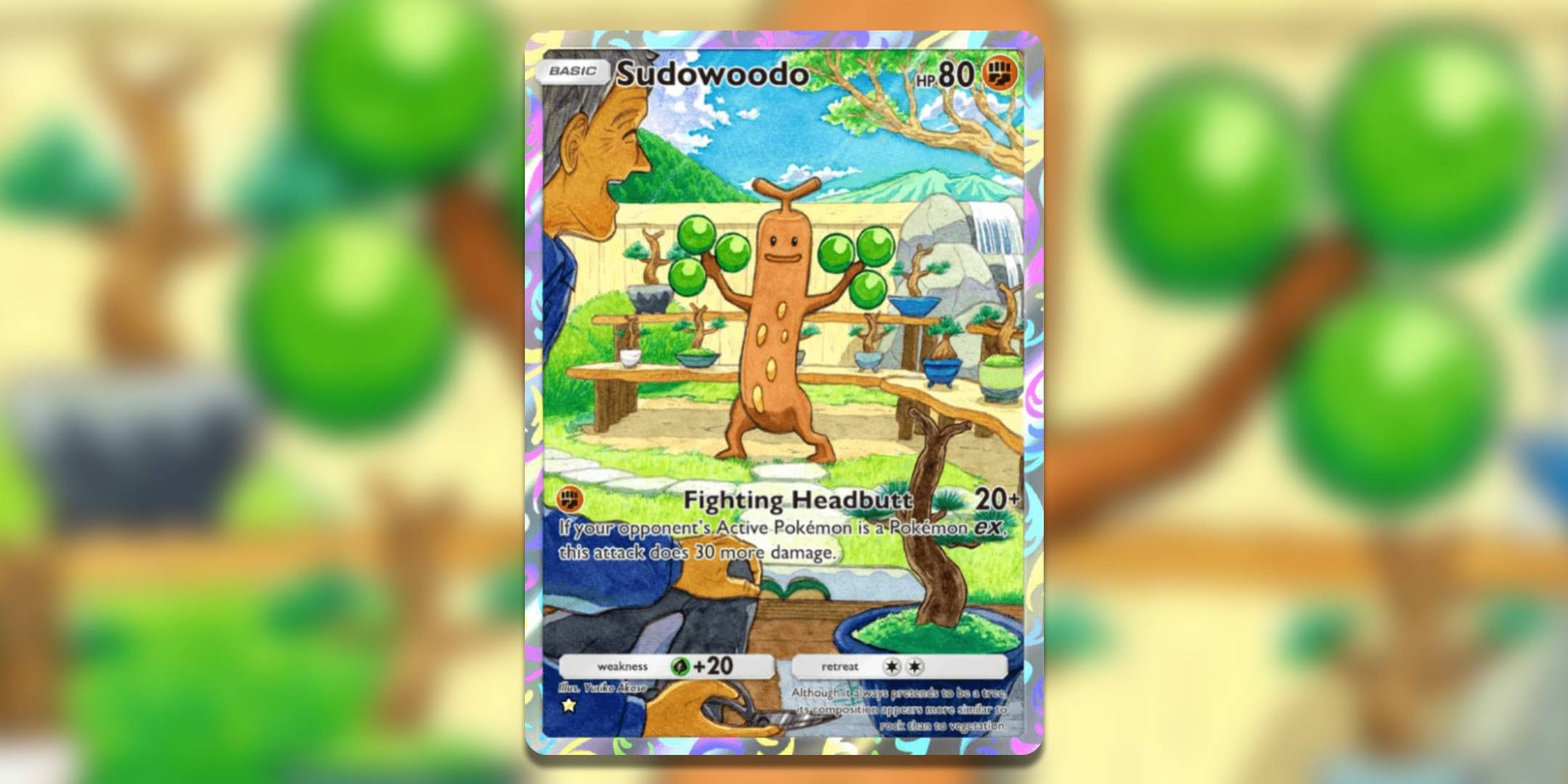 The Pokemon TCG Pocket card Sudowoodo by Yuirko.