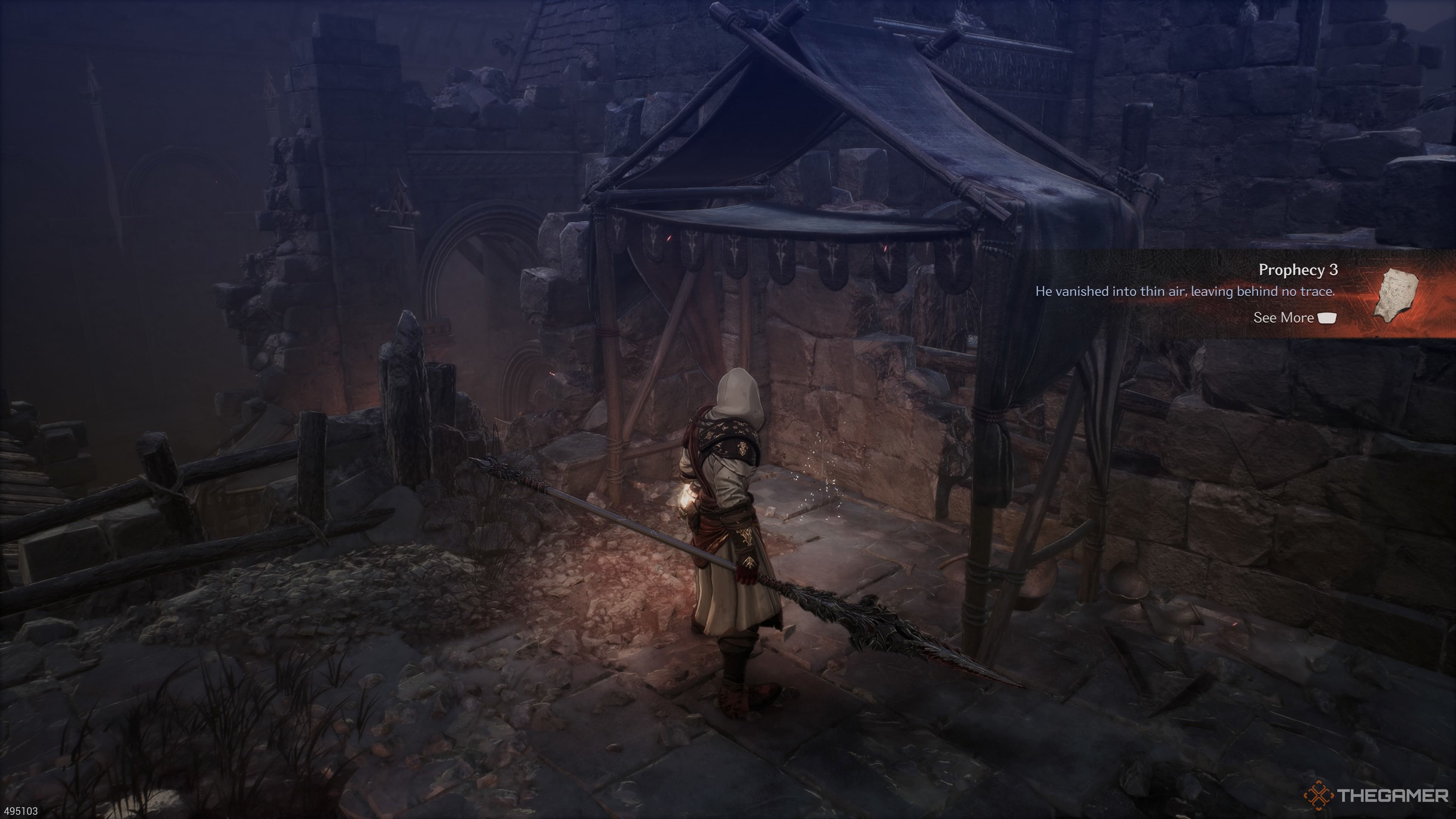 The Prophecy 3 document in the Corruptors’ Fortress mission of The First Berserker Khazan.