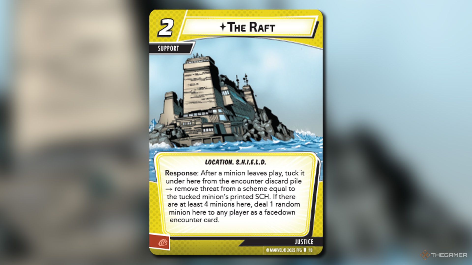 The Raft support card from Marvel Champions.