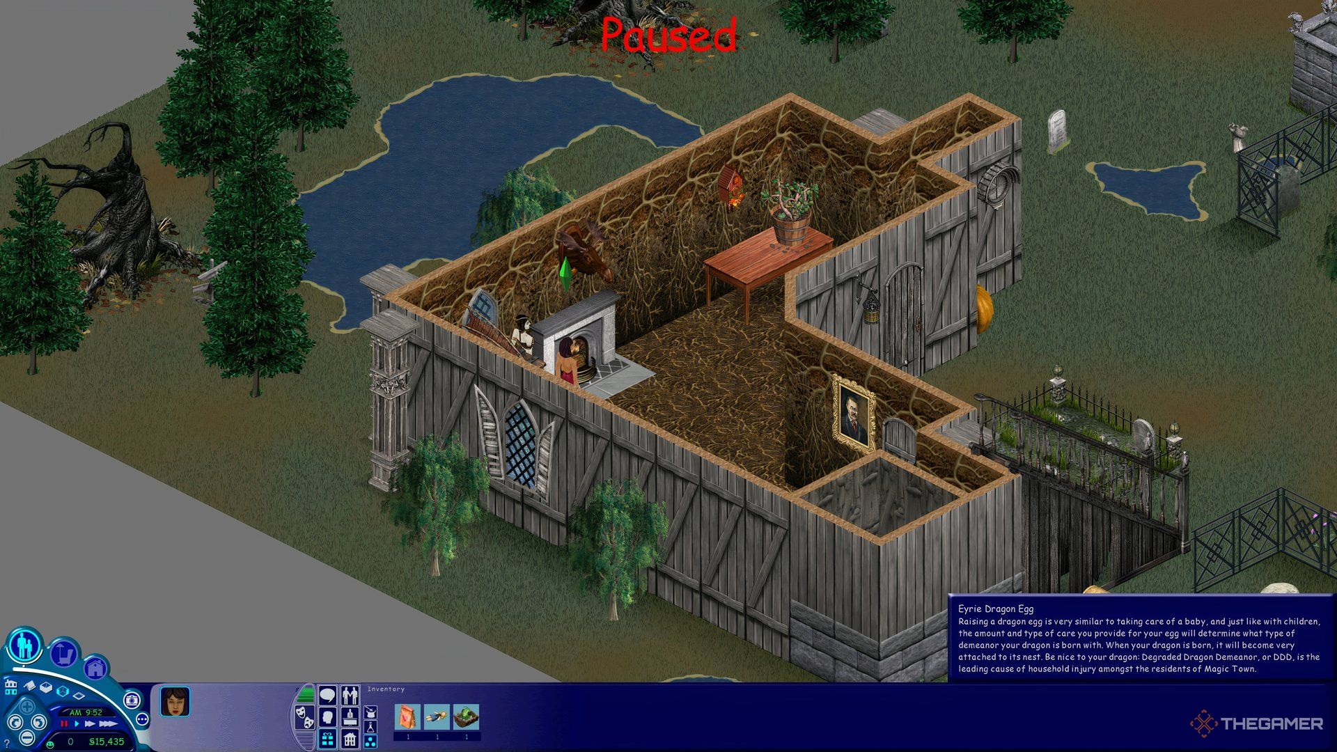 The summary of a dragon egg plus Magic Town and Bella Goth in the background.