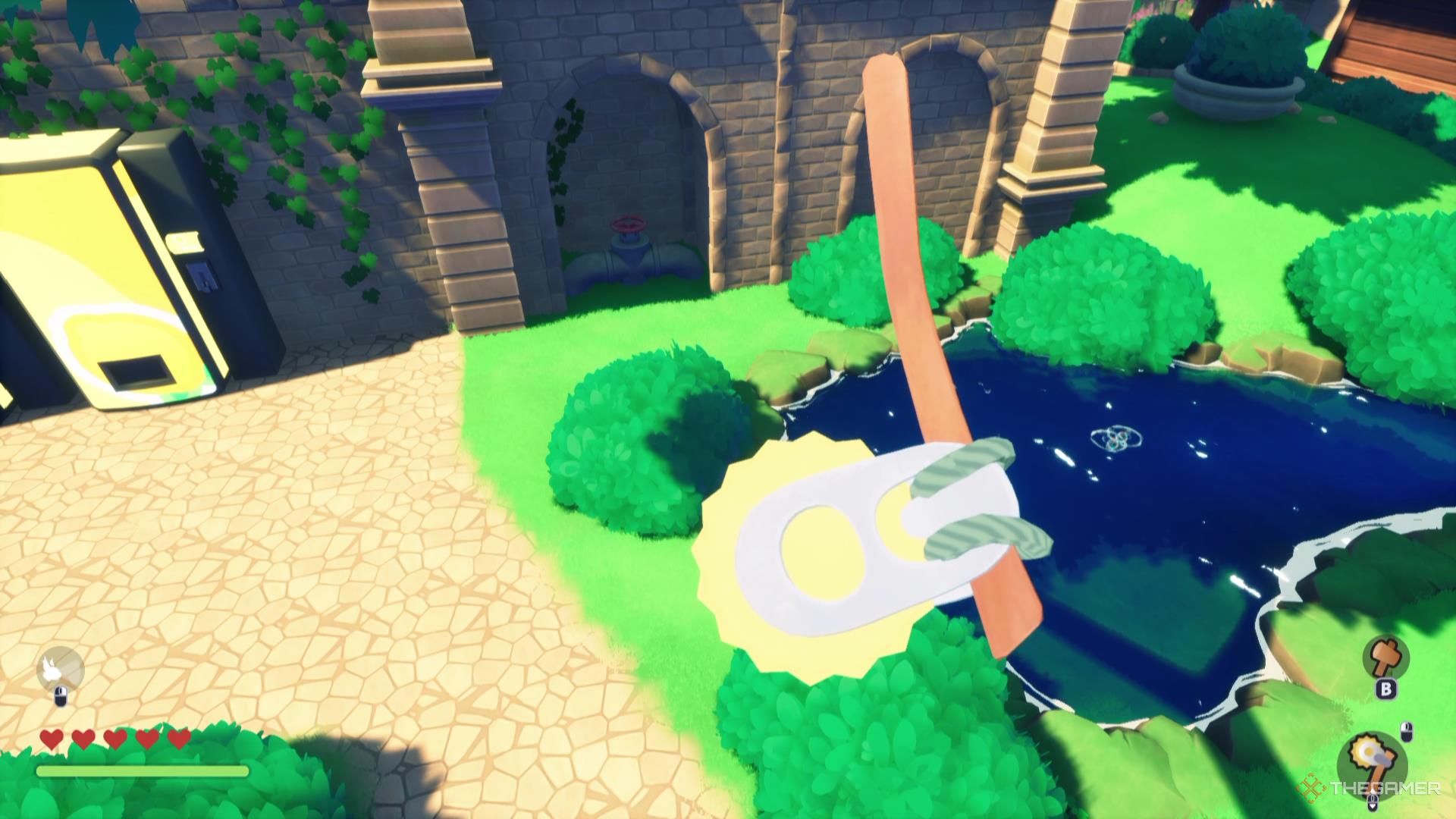 The third valve for the Fountain Rider quest sits in an indent in the wall in Squirreled Away.