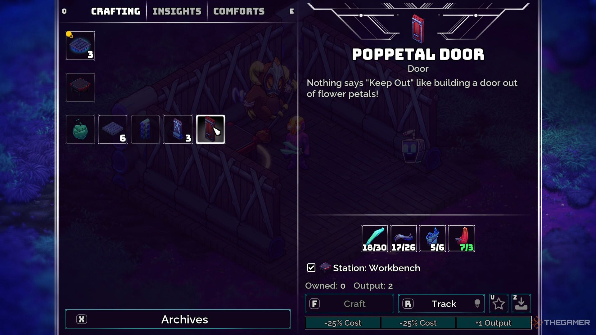 Tracking a recipe in Crashlands 2.