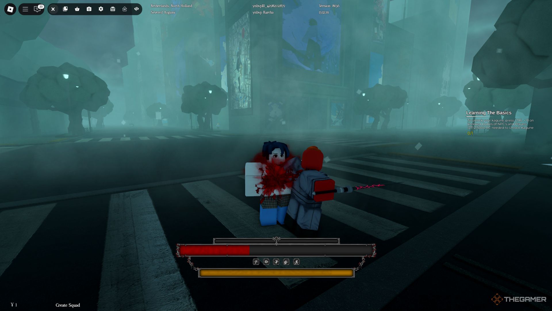 Two players are fighting near the CCG building in Ghoul Re.