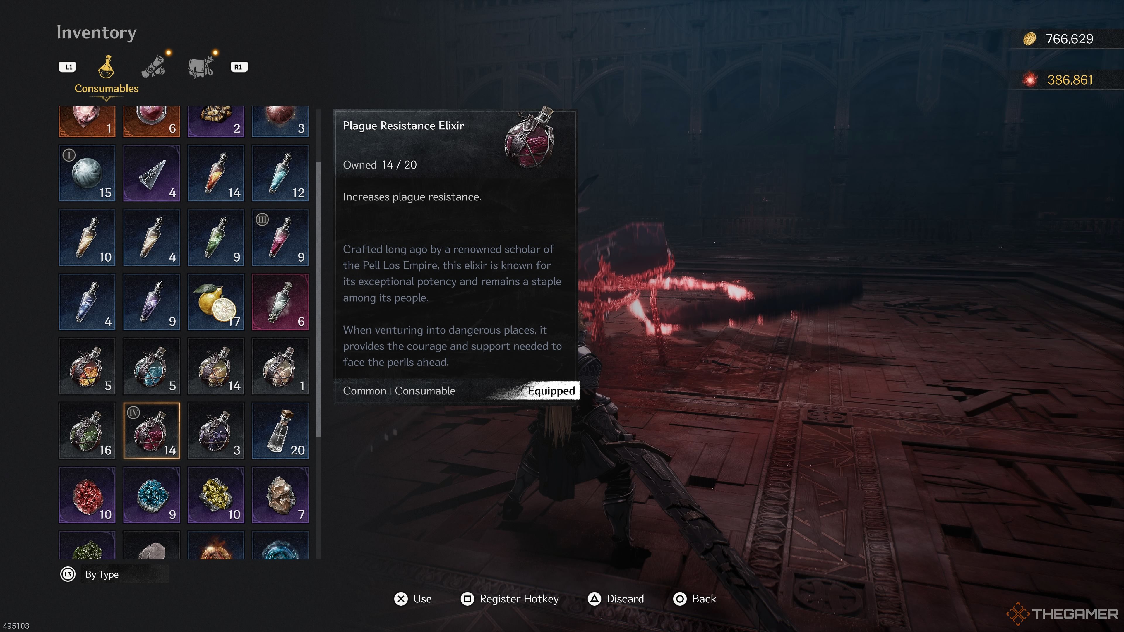 Using a Plague Resistance Elixir before Skalpel's second form in The First Berserker Khazan.