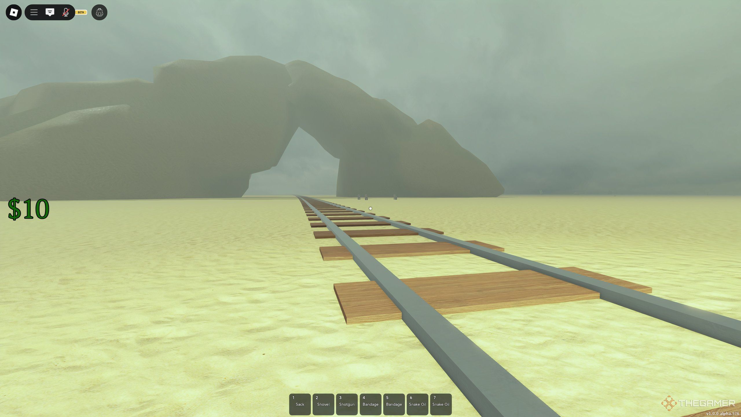 A pack of wolves in the distance, far enough away to where they don't notice the player in Dead Rails on Roblox.