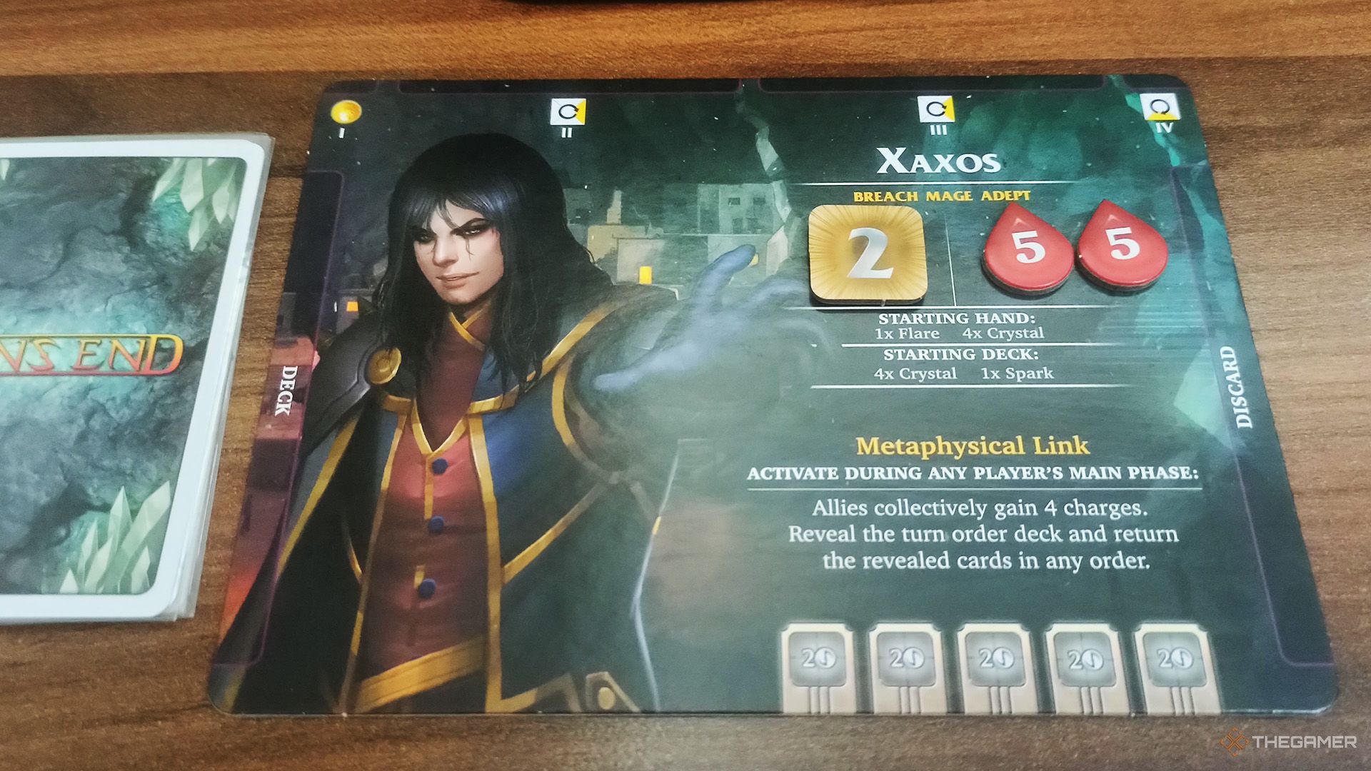 Xaxos's player mat in Aeon's End.