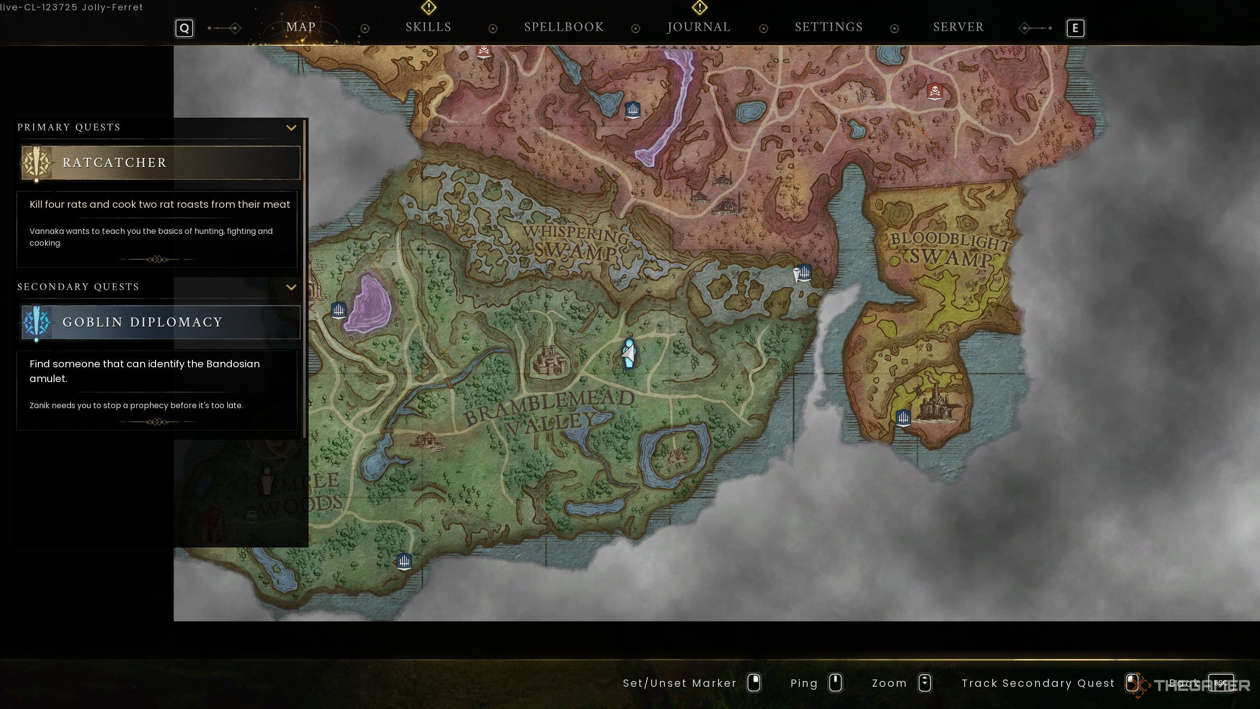 Zanik's location on the map in Runescape: Dragonwilds.