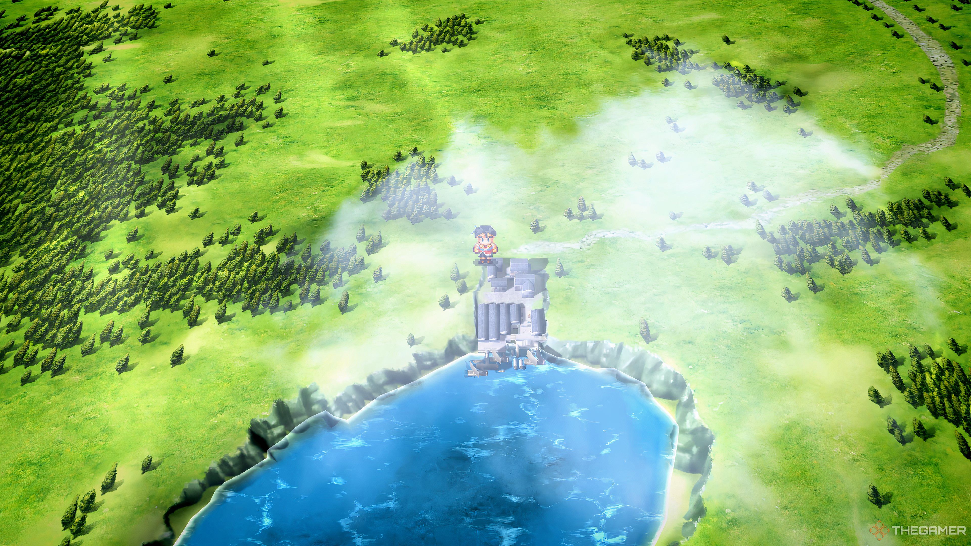 Карта мира, показывающая расположение города Коронет в Suikoden II HD Remaster.