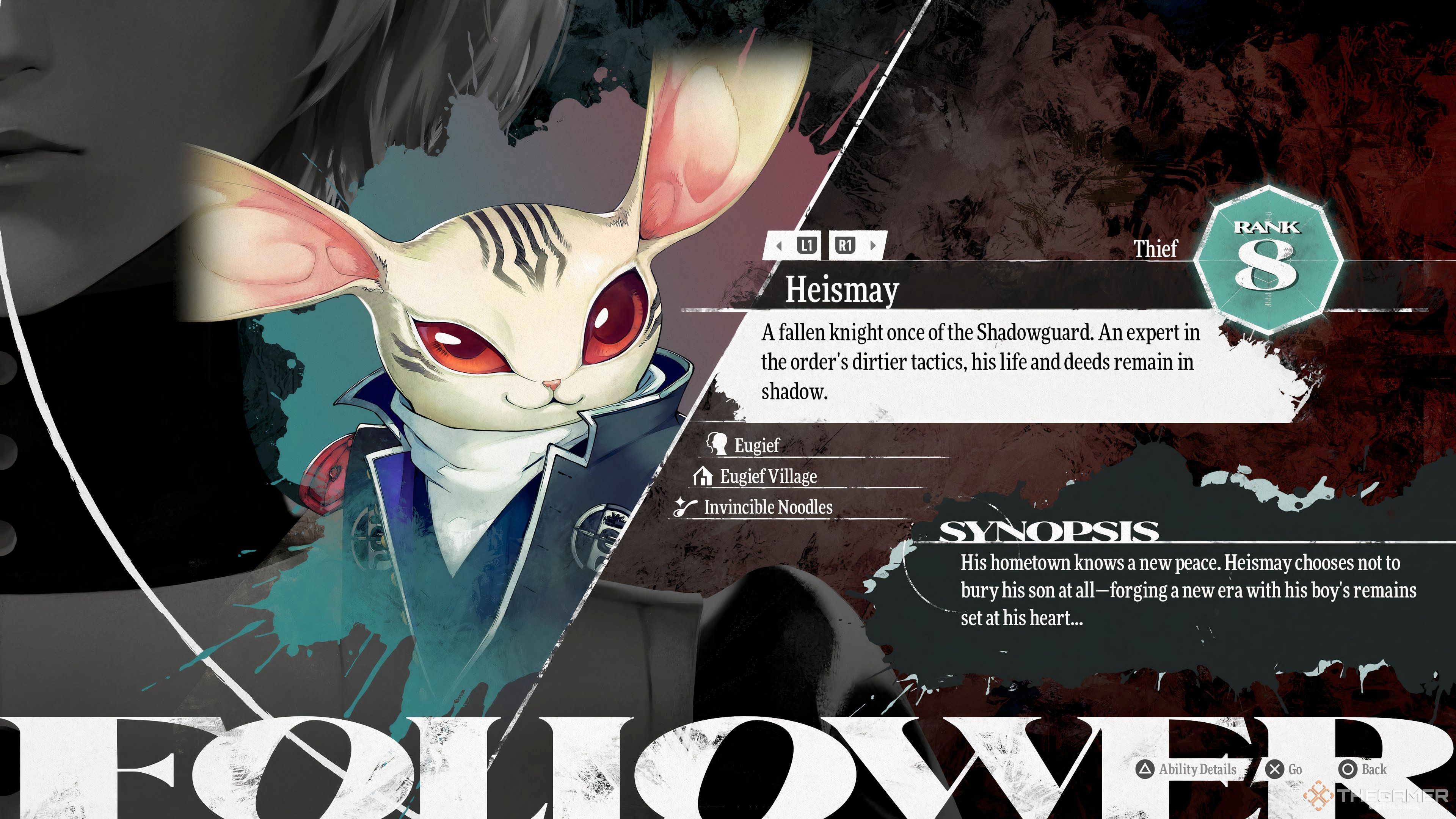 The completed follower bond menu screen for Heismay in Metaphor: ReFantazio.