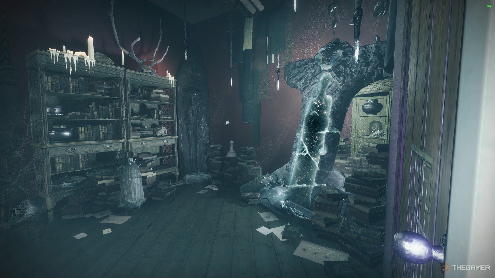 Guardian looking at the Shaping Slab in Eris' Apartment in Destiny 2.