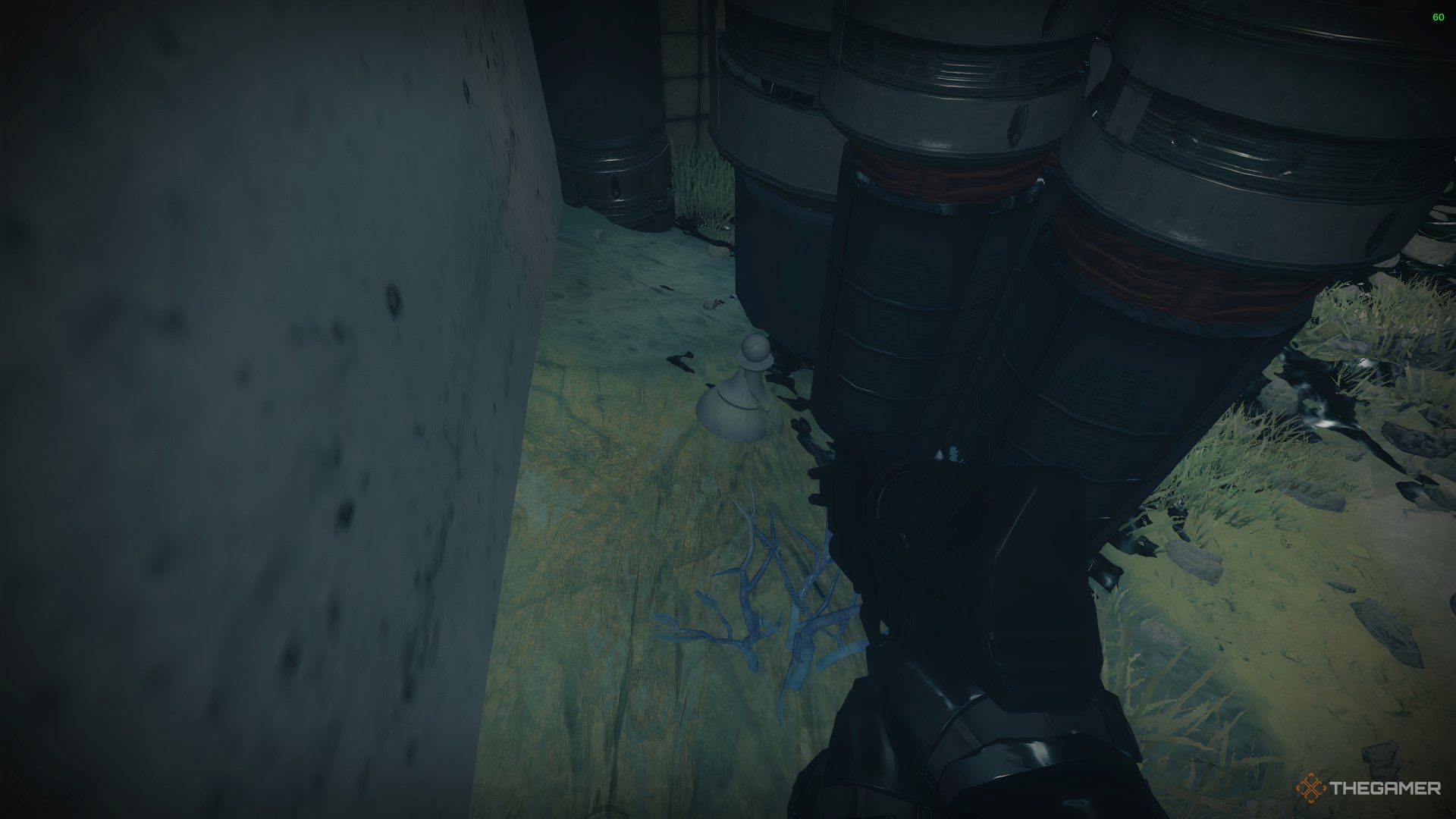 A hidden Chess Piece behind some pipes in the IO boss arena in the Court of Blades activity in Destiny 2.
