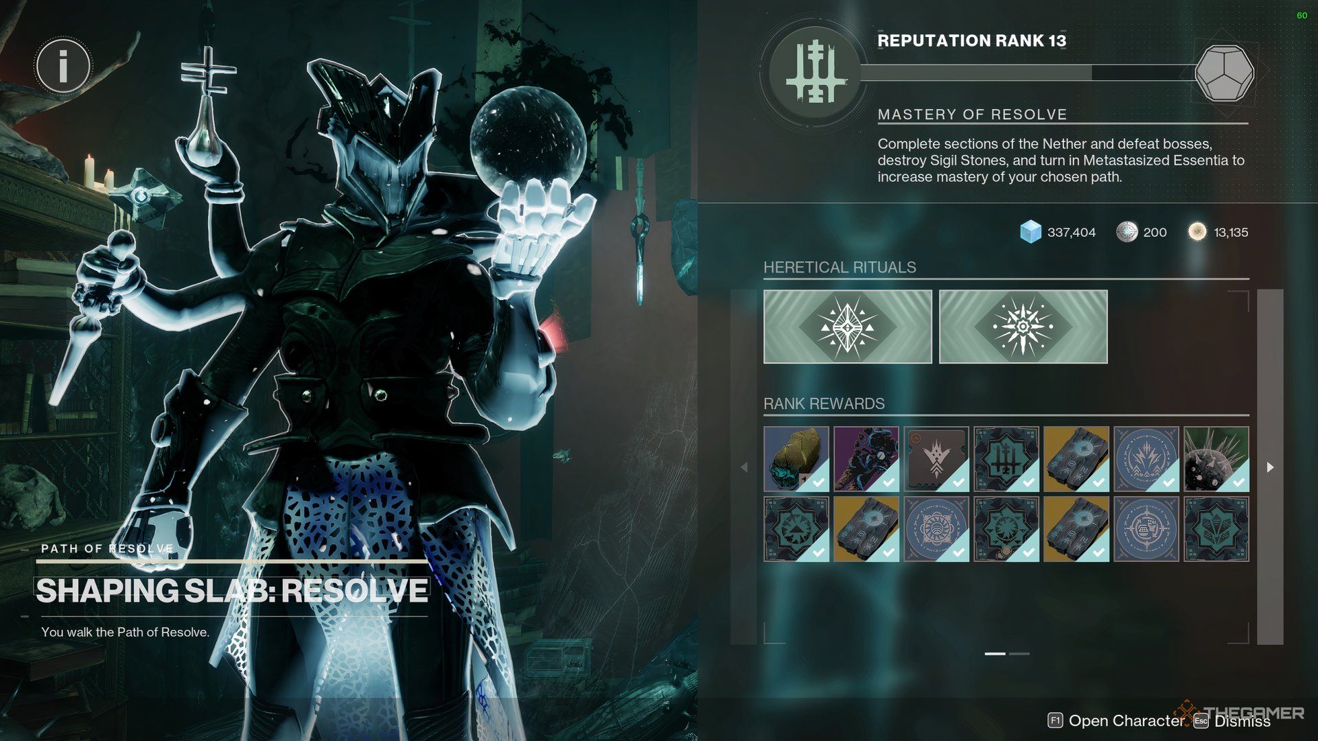 Guardian visiting the Shaping Slab in Eris' Flat to switch to a different Taken Path in Destiny 2: Heresy.