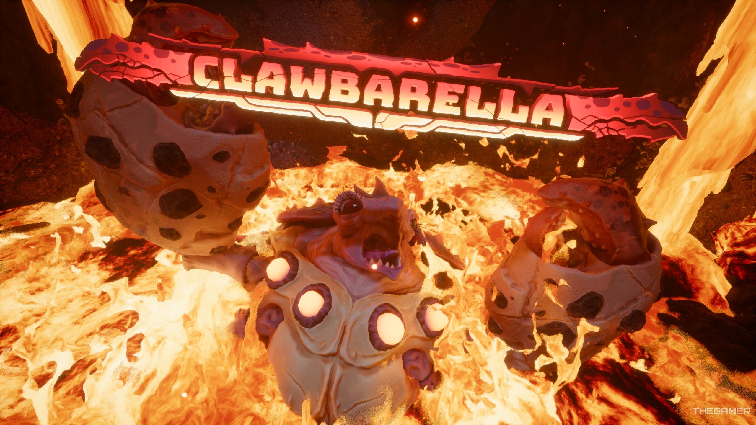 The Clawbarella boss being introduced in Revenge of the Savage Planet.