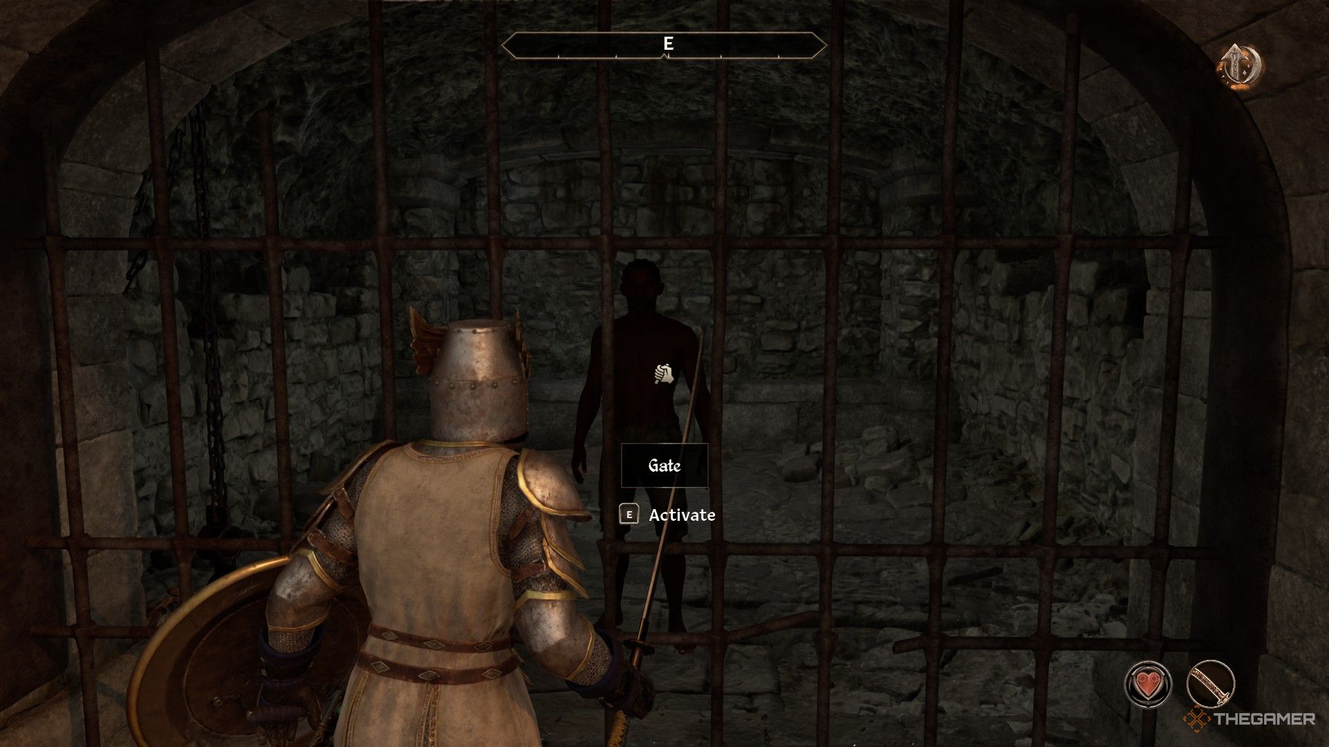 Игрок находит заключенного мужчину в Форте Булворк в Oblivion Remastered.