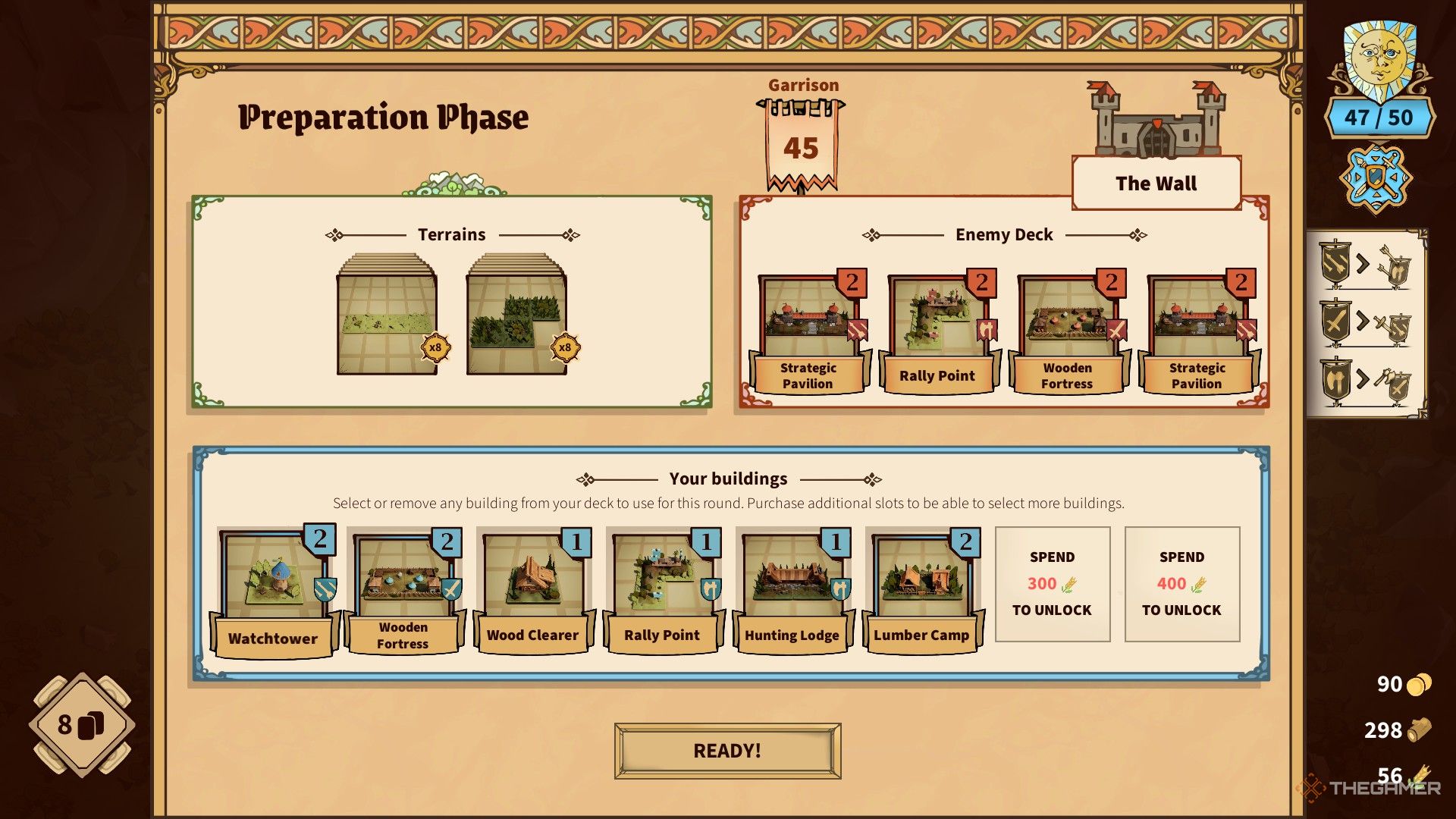 the preparation phase with six buildings in drop duchy.
