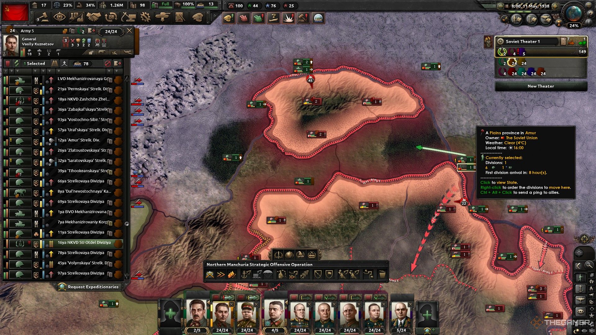 soviet troops encircle japanese divisions in hearts of iron 4.