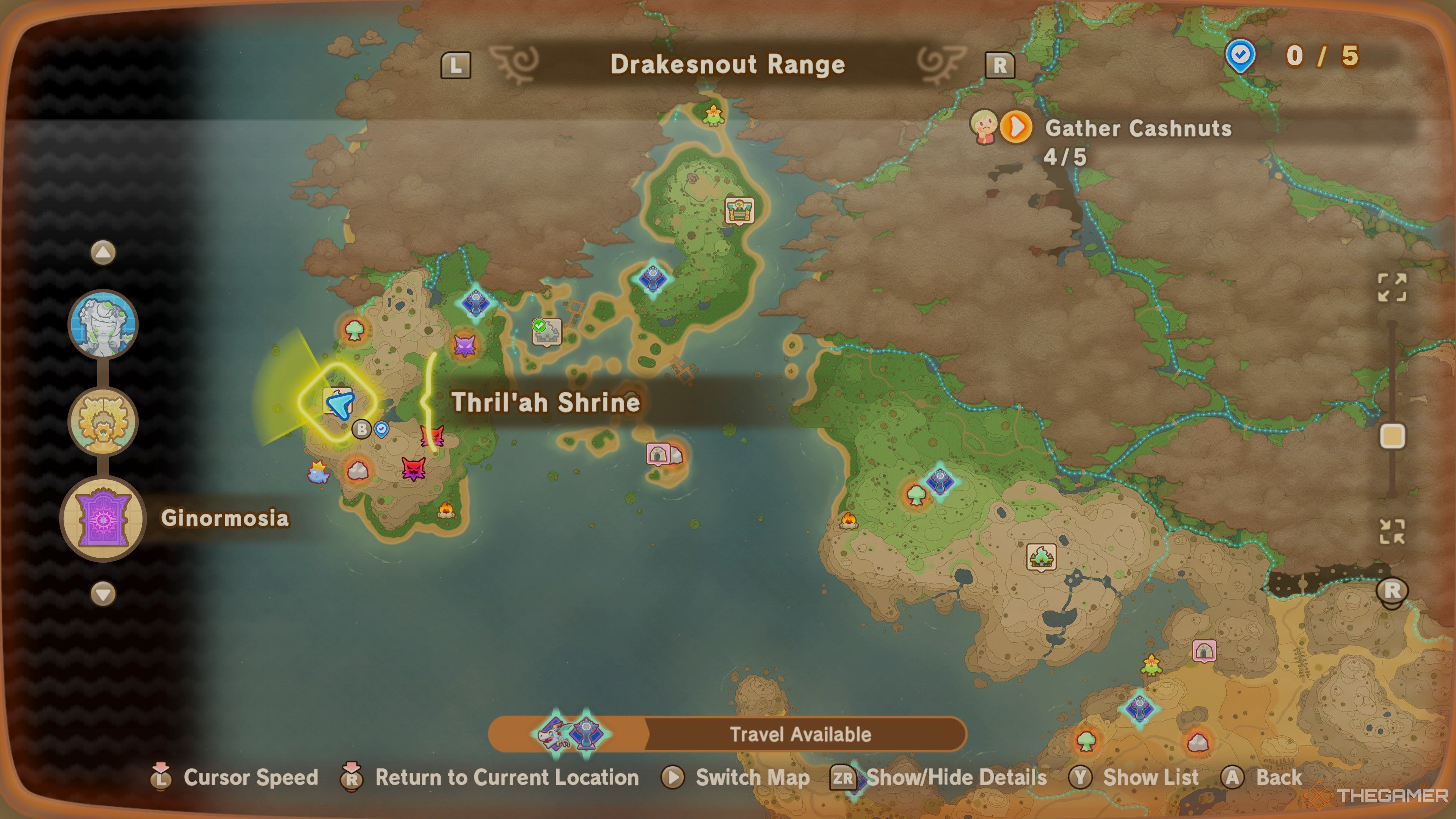 The map for Drakesnout Range in Fantasy Life i.