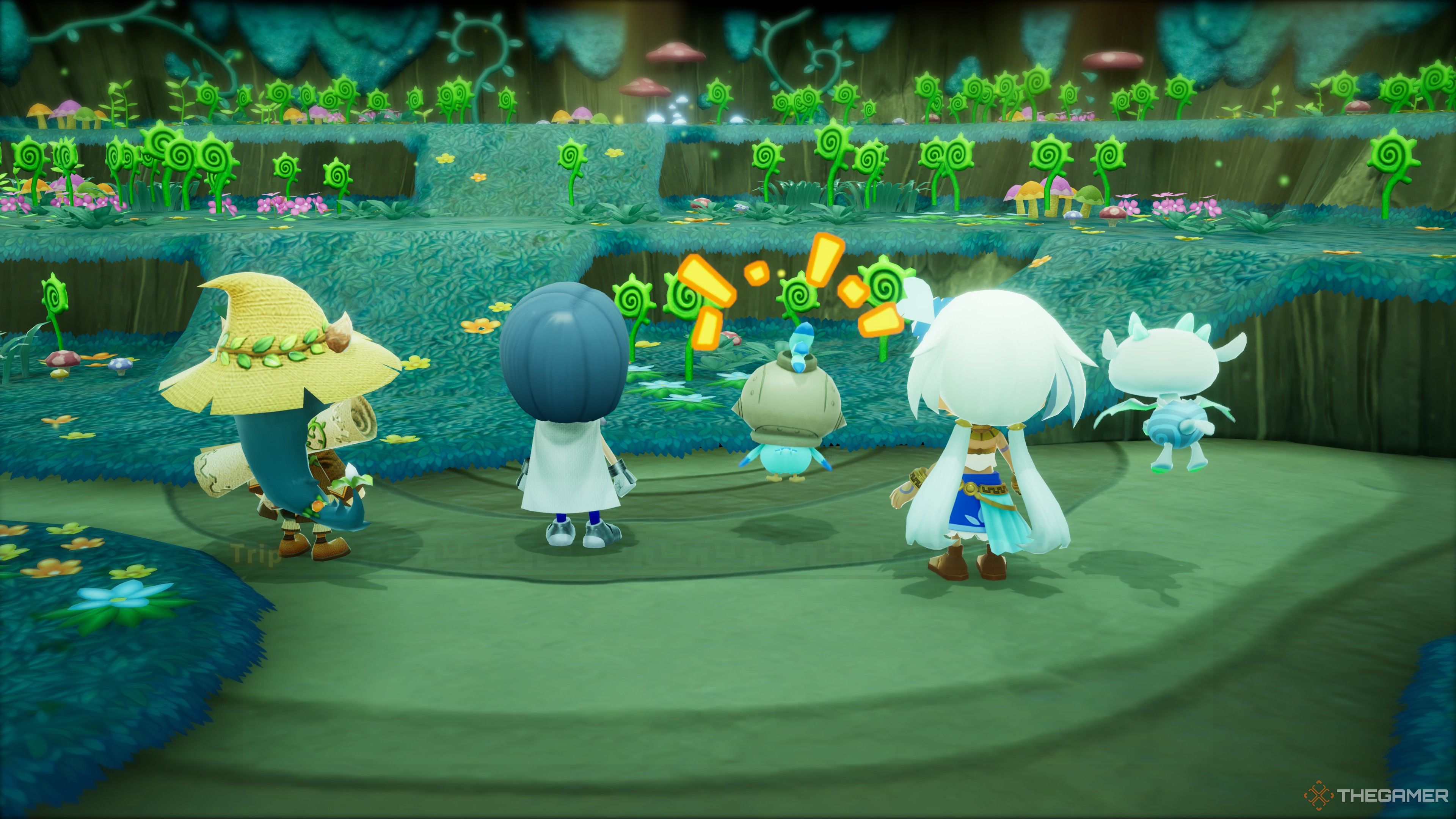 Rem and Krile together with the protagonist in Fantasy Life i: The Girl Who Steals Time.