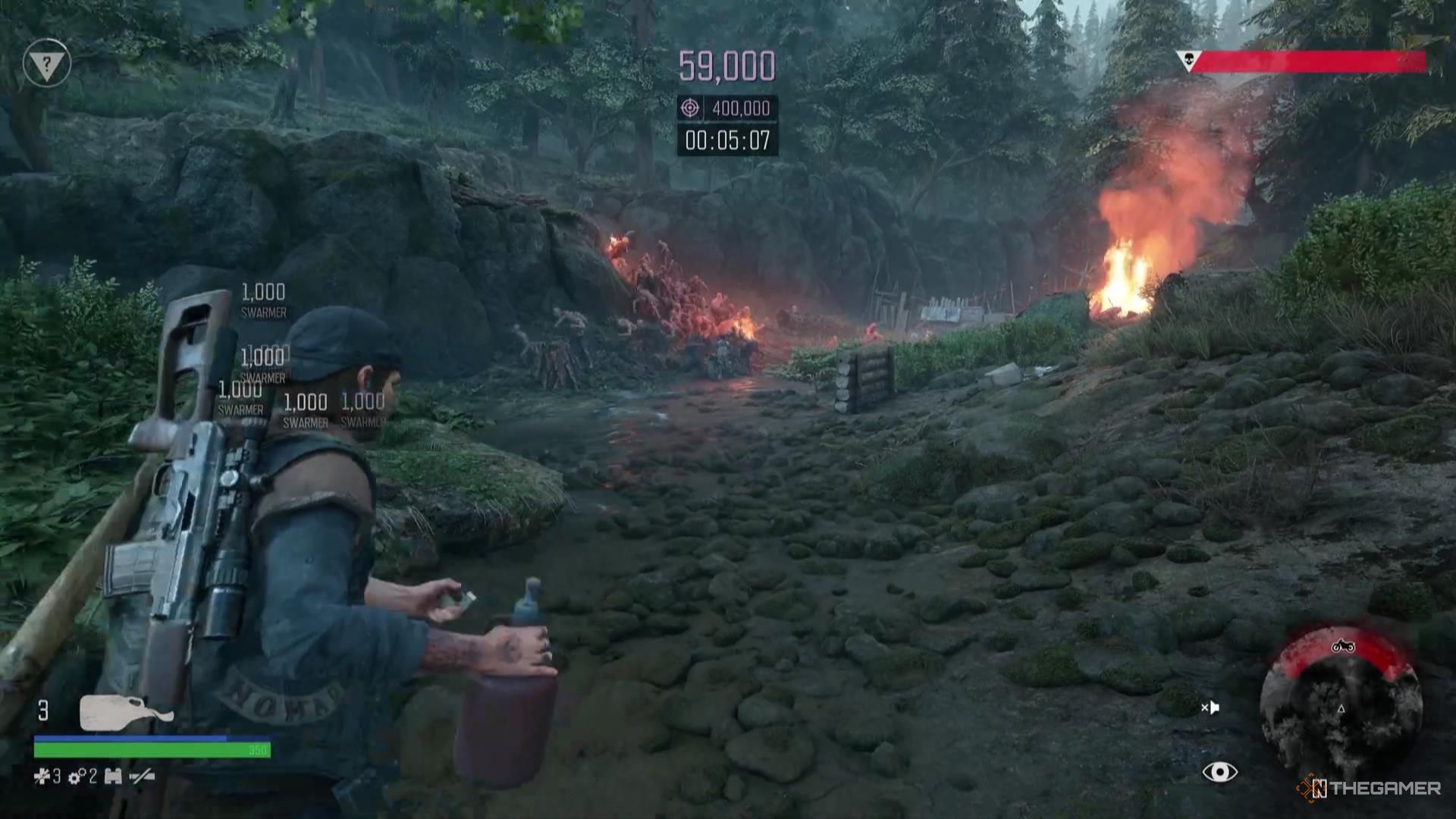 Орда бежит с холма к Дикону в Days Gone Remastered.