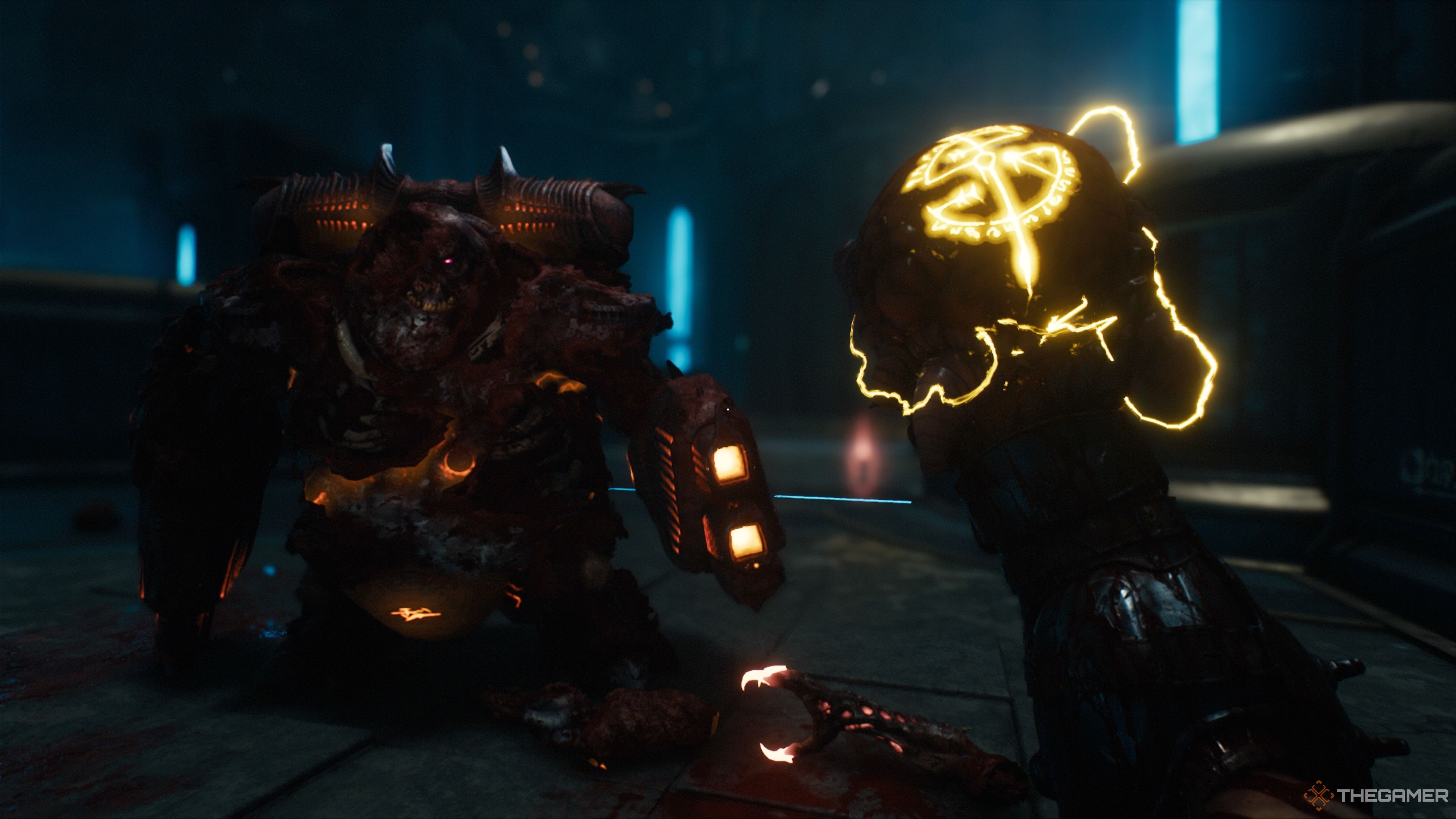 Получение демонической сущности в конце Предковской Кузницы в DOOM: The Dark Ages.