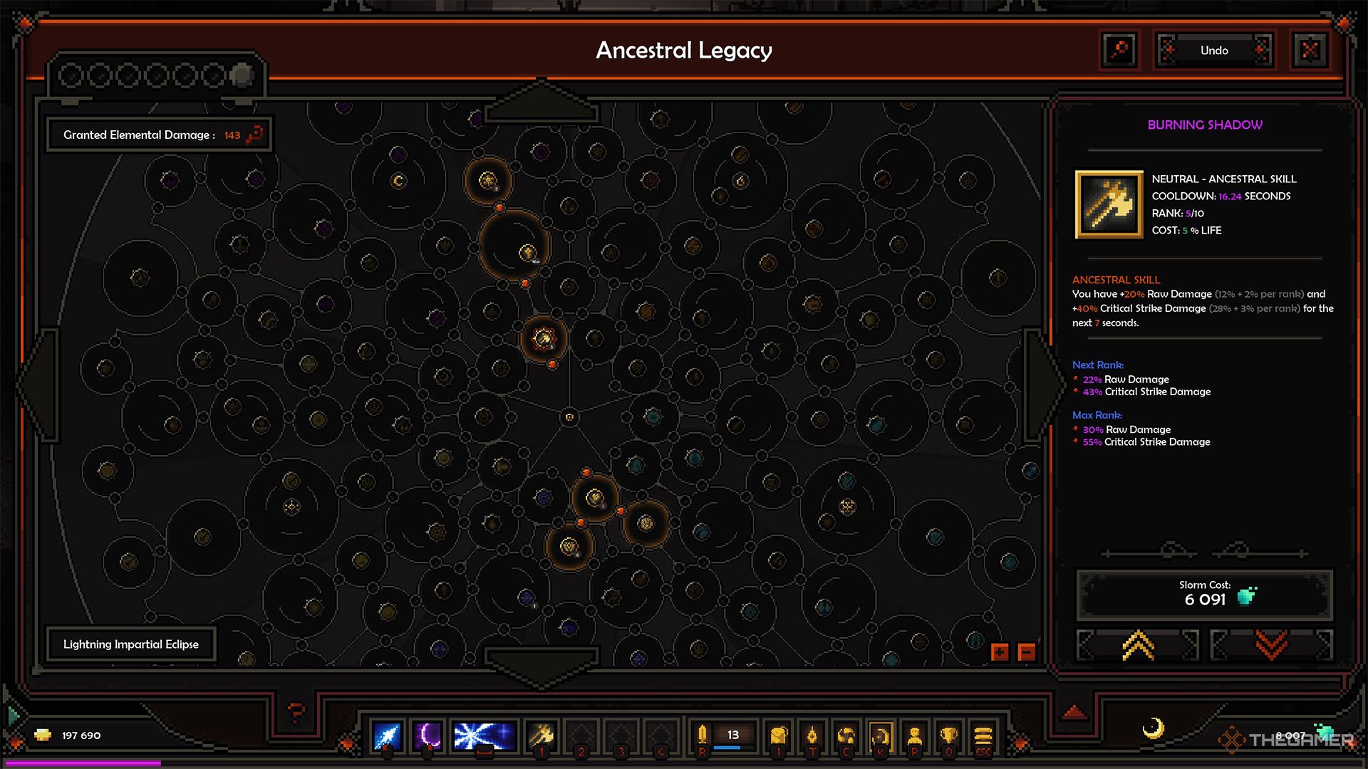 The Ancestral Legacy board with allotted skills in The Slormancer.
