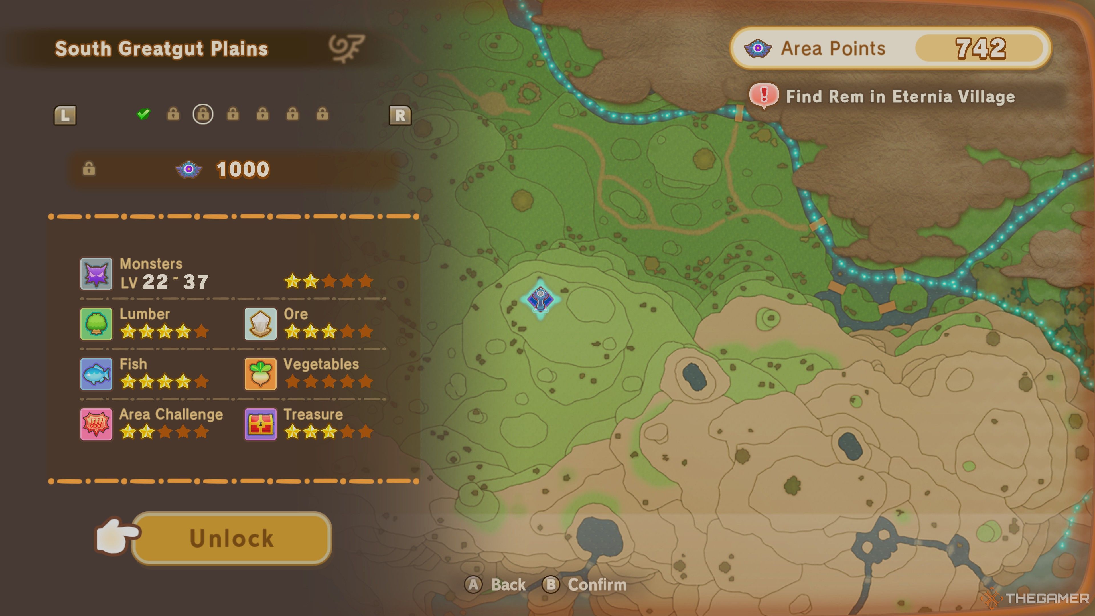 Area Rank for the South Greatgut Plains in Fantasy Life i