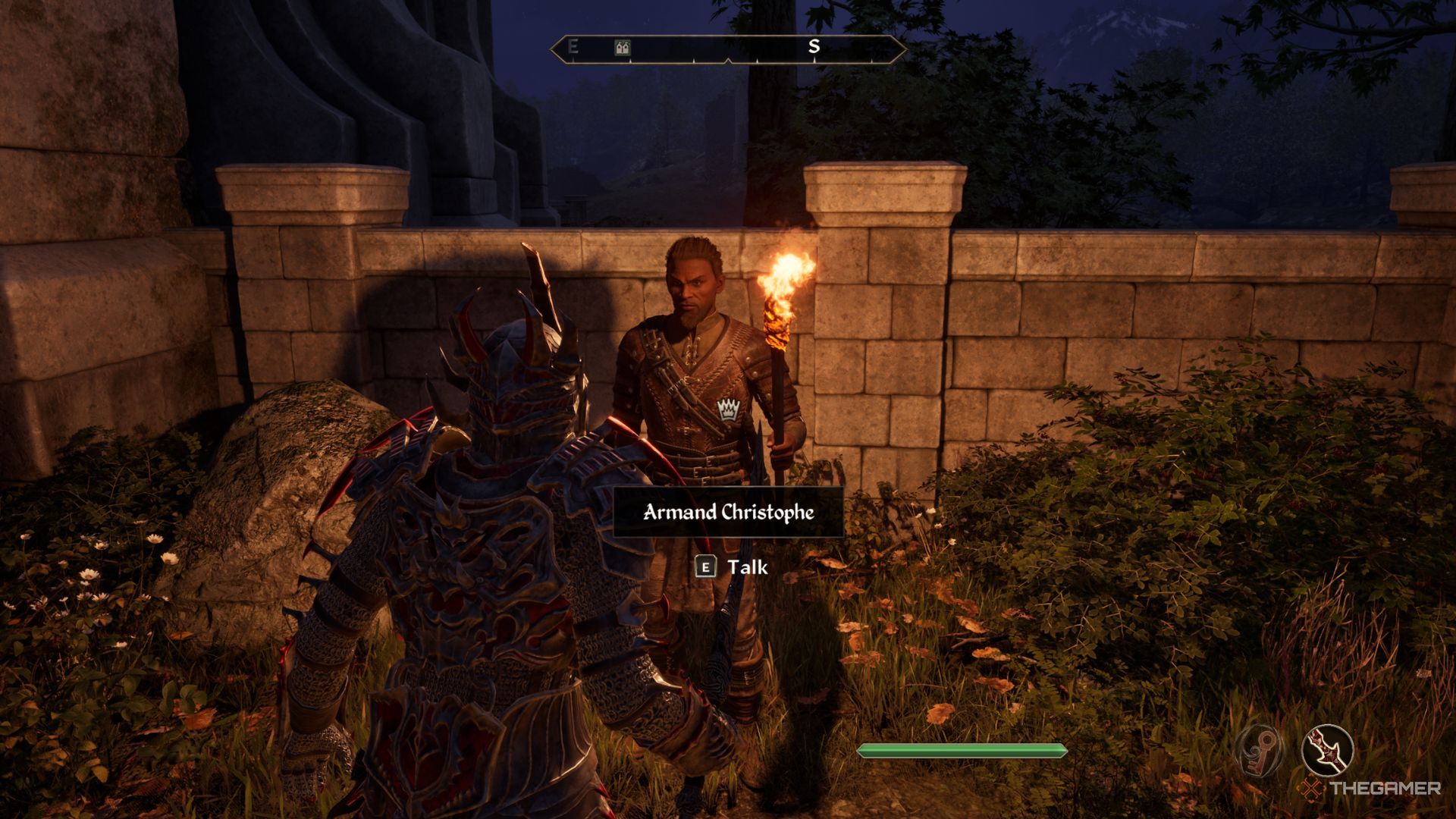 The player character shows Armand Christophe near the Imperial City in Oblivion Remastered.