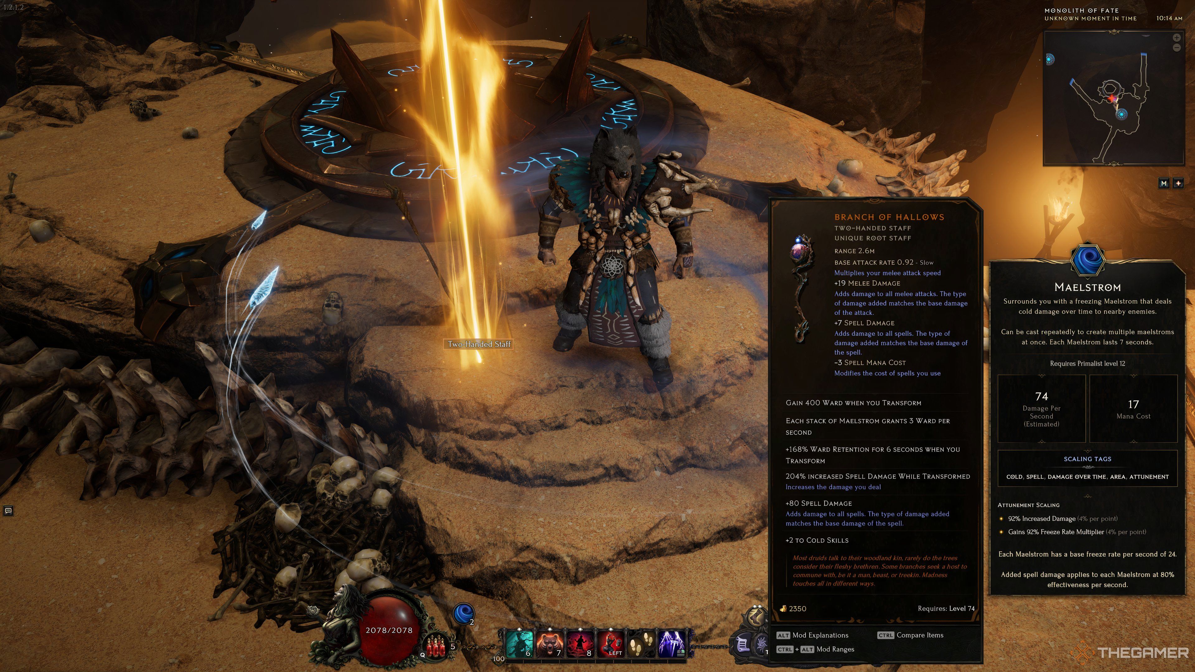 Branch of Hallows Unique Staff that synergizes with the skill Maelstrom. 