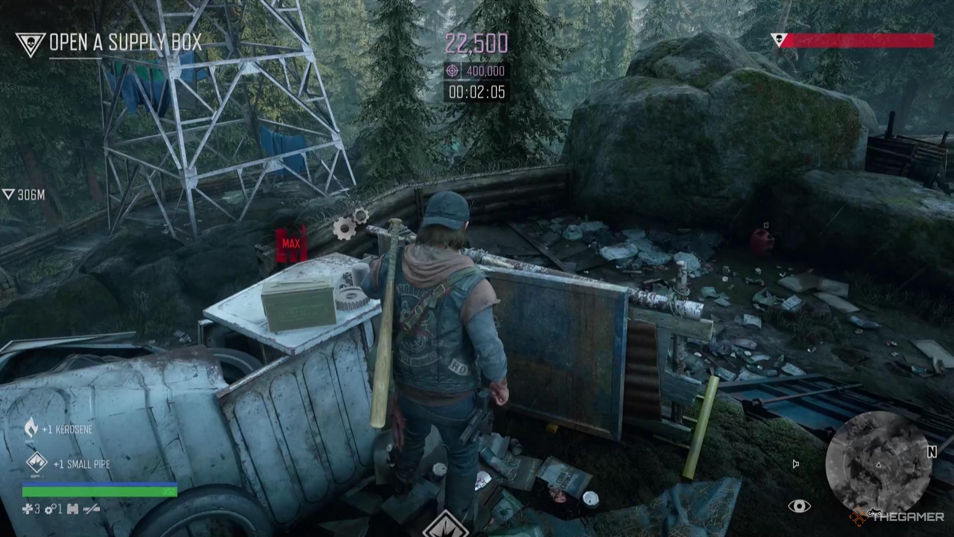 Дикон подбирает кучу шестеренок в Days Gone Remastered.